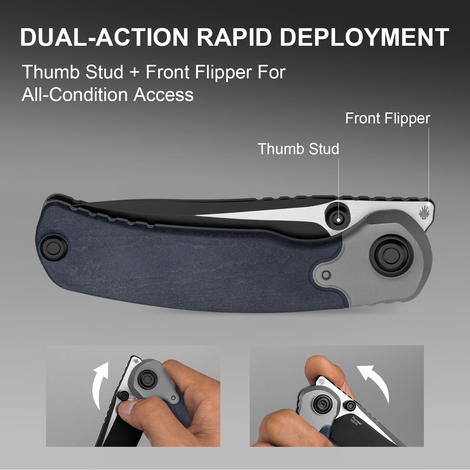 PIONEER | S35VN | Blue Canyon & Titanium | ZX-FK03A5 | KIZERX®