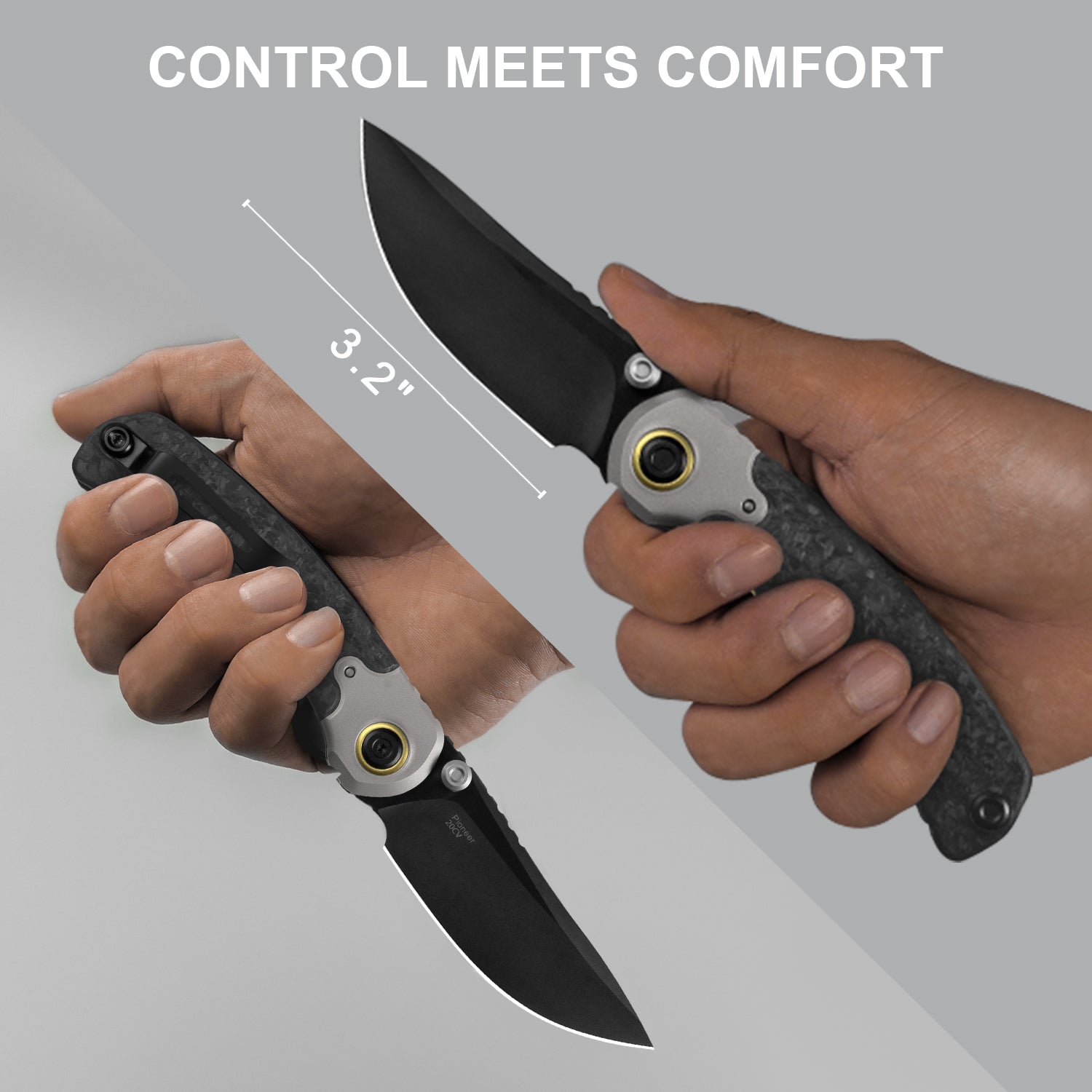 PIONEER | 20CV | Titanium & Marble Carbon Fiber | ZX-FK03A4 | KIZERX®