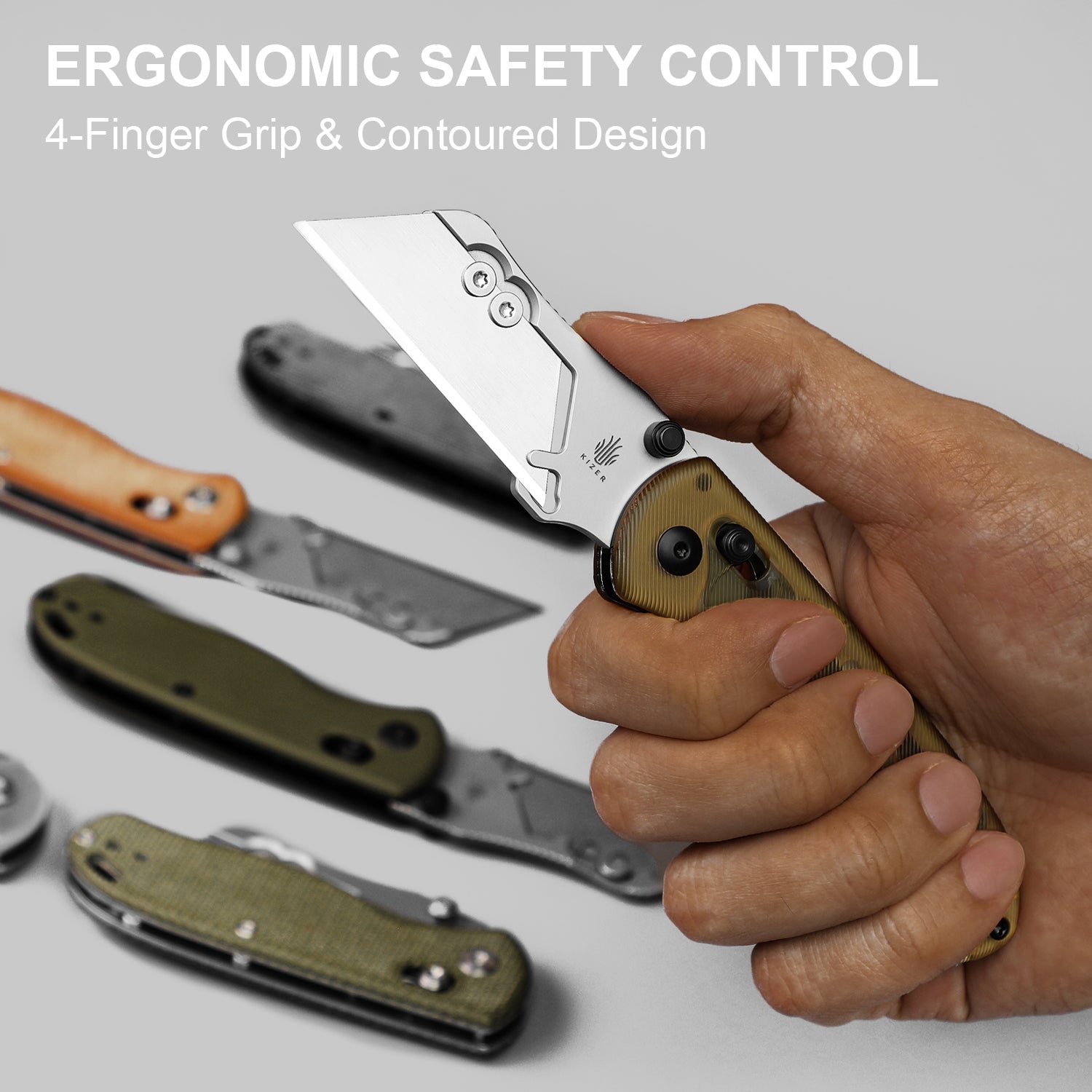 Drop Bear® Utility | Kizer Clutch Lock™ | Uti BEAR 1 | SK5 & 50Cr15MoV | PEI | KizerV™ 3619JA4