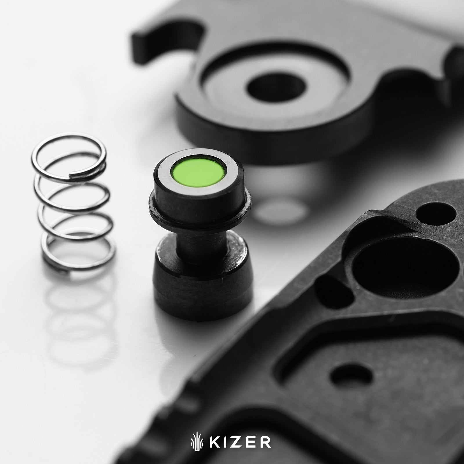 Mithril-Lefty | KineticFit™ Button Lock | M390 + DLC Ultra + Hand-Brushed | Titanium (DLC Ultra) & Fat Carbon | Exquisite Light | KizerX® FK08A1