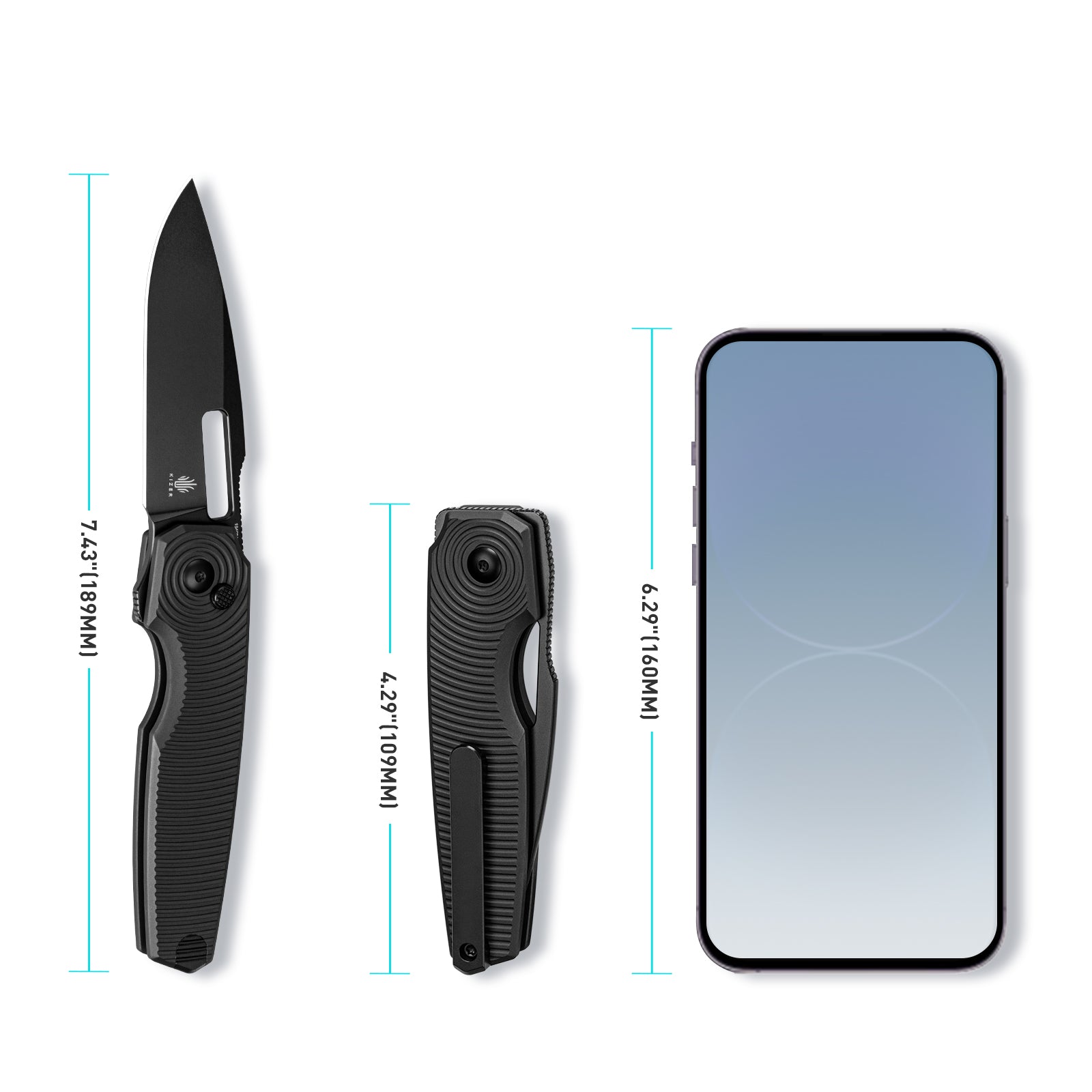 Dogfish 3.15-inch Button Lock Aluminium Handle V3640C1-Kizer