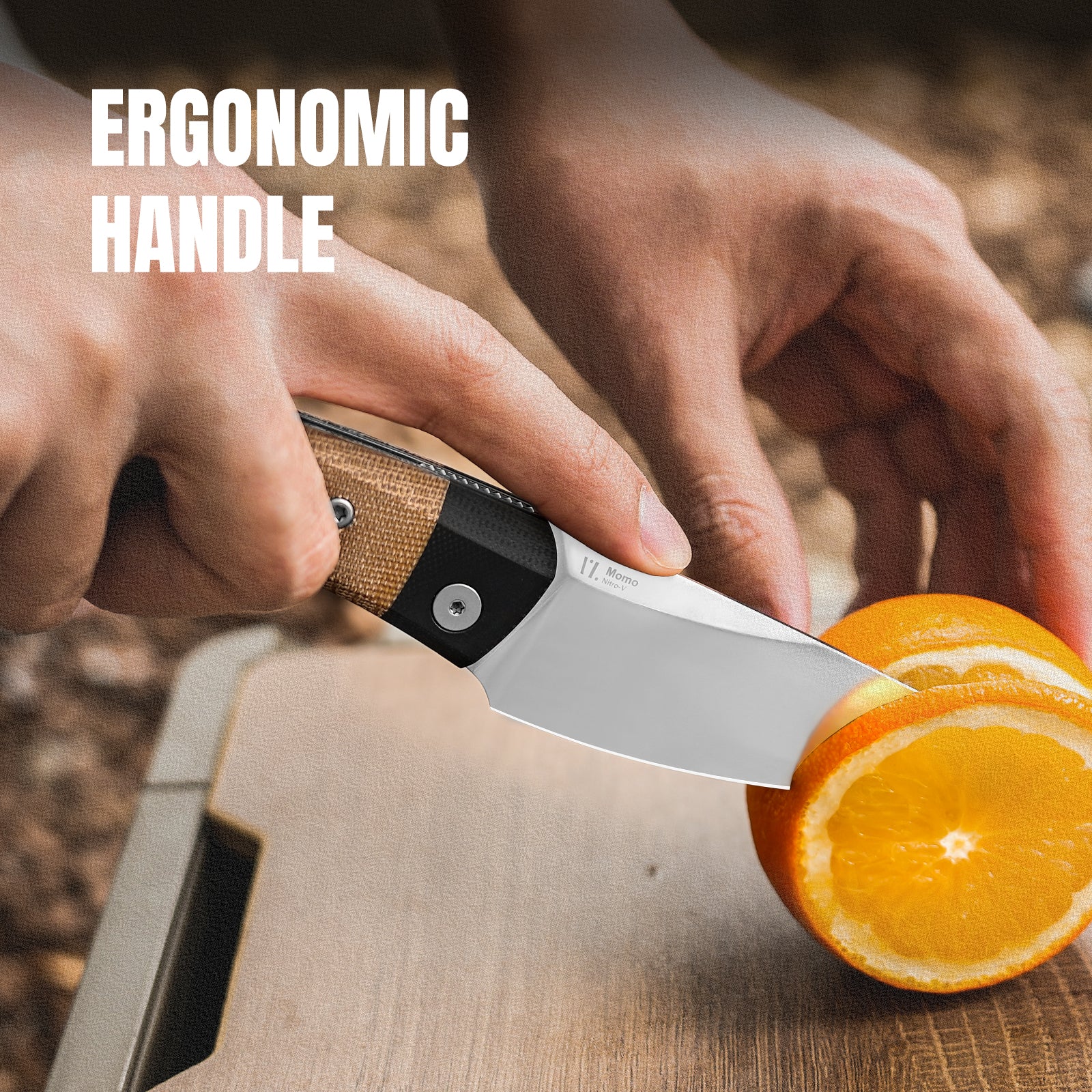 Momo | Nitro-V | Black G10+Micarta | KizerV™ 4663A2