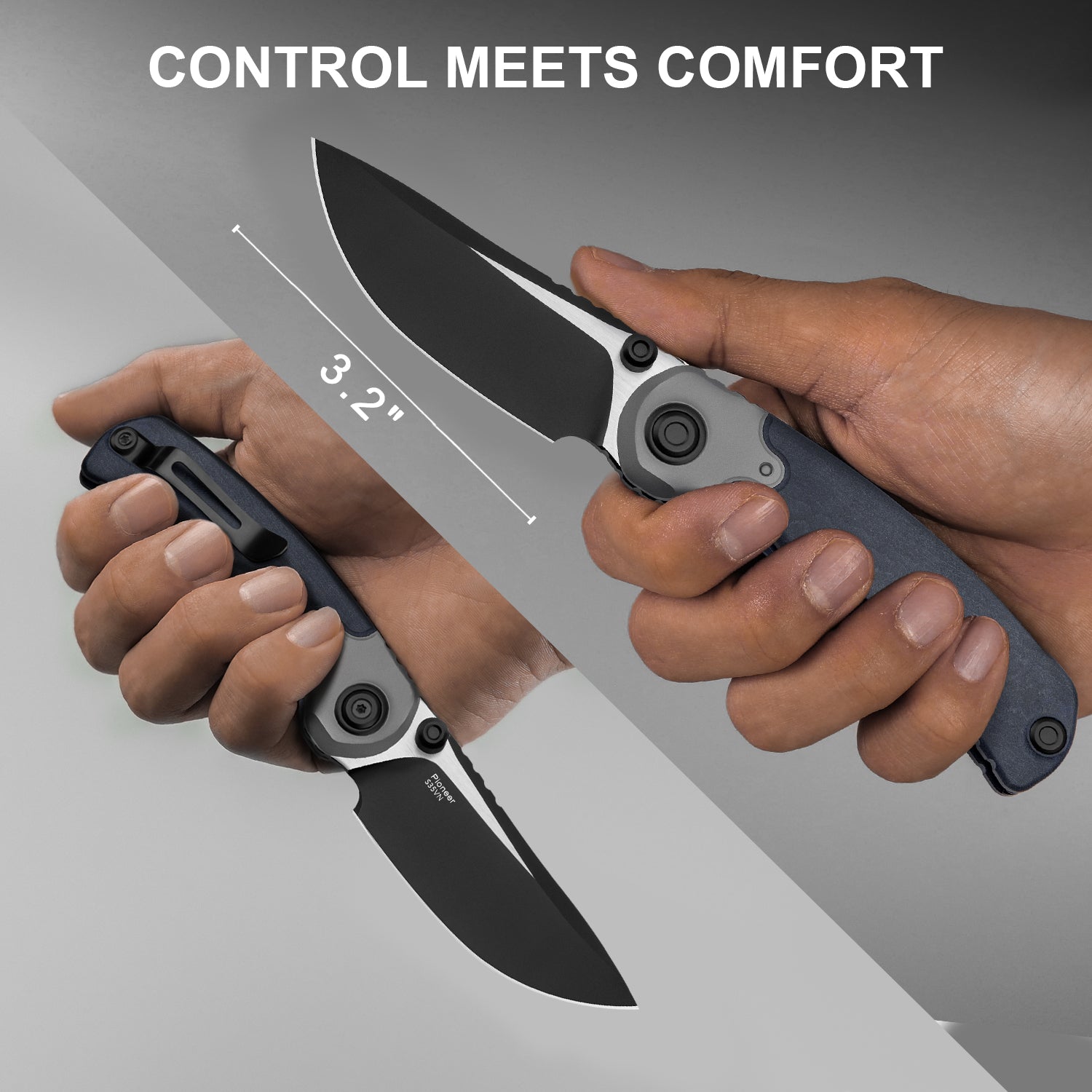 PIONEER | S35VN | Blue Canyon & Titanium | ZX-FK03A5 | KIZERX®