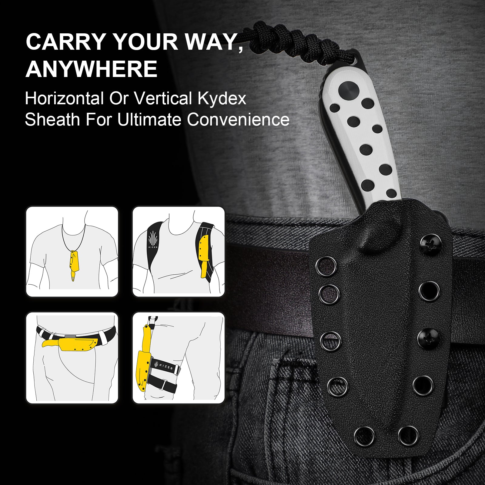 BUDDY | Nitro-V | Black & White G10 | 1081A3