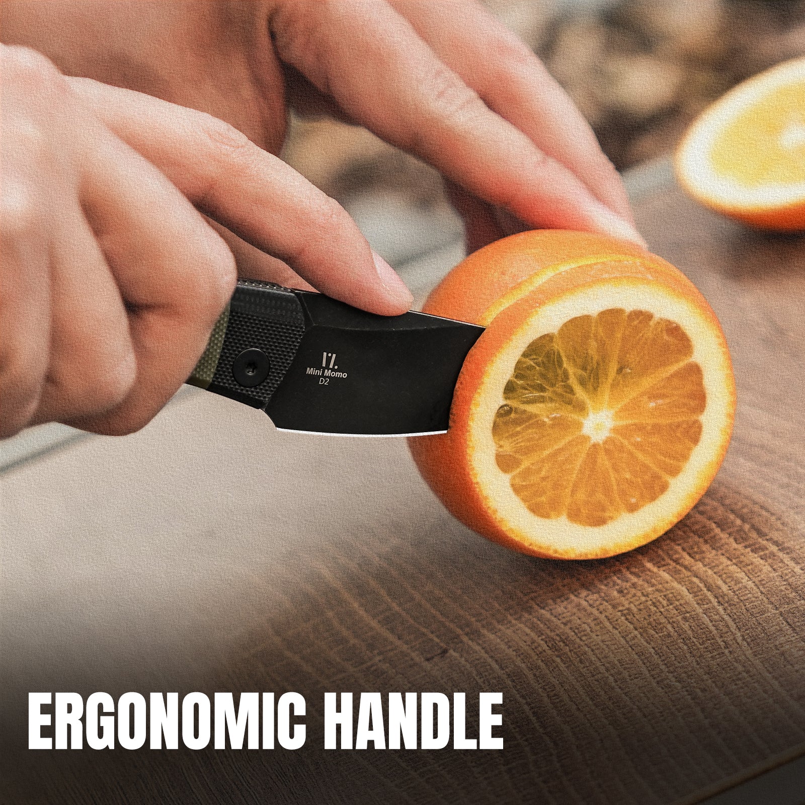 Mini Momo | D2 | Black G10+Olive Green G10 | KizerV™ 3663M2