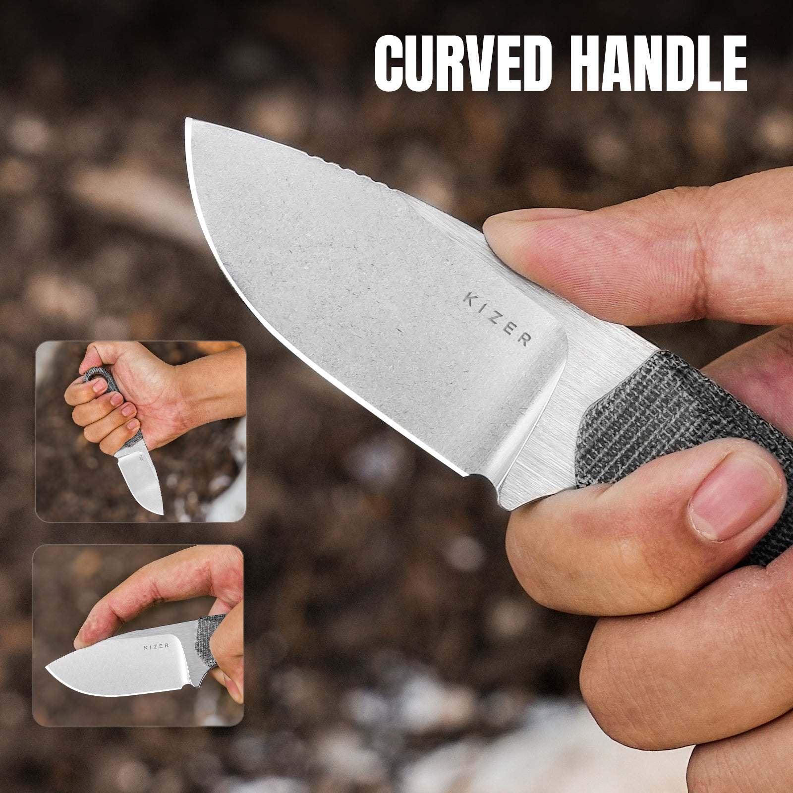 Beaver | Nitro-V | Micarta+ Orange G10 | KizerV™ 1078A2