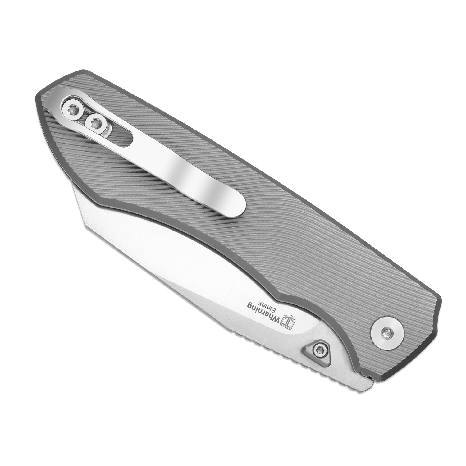 Exclusive Kizer Wharning Folding Knife Textured Titanium Handle Satin