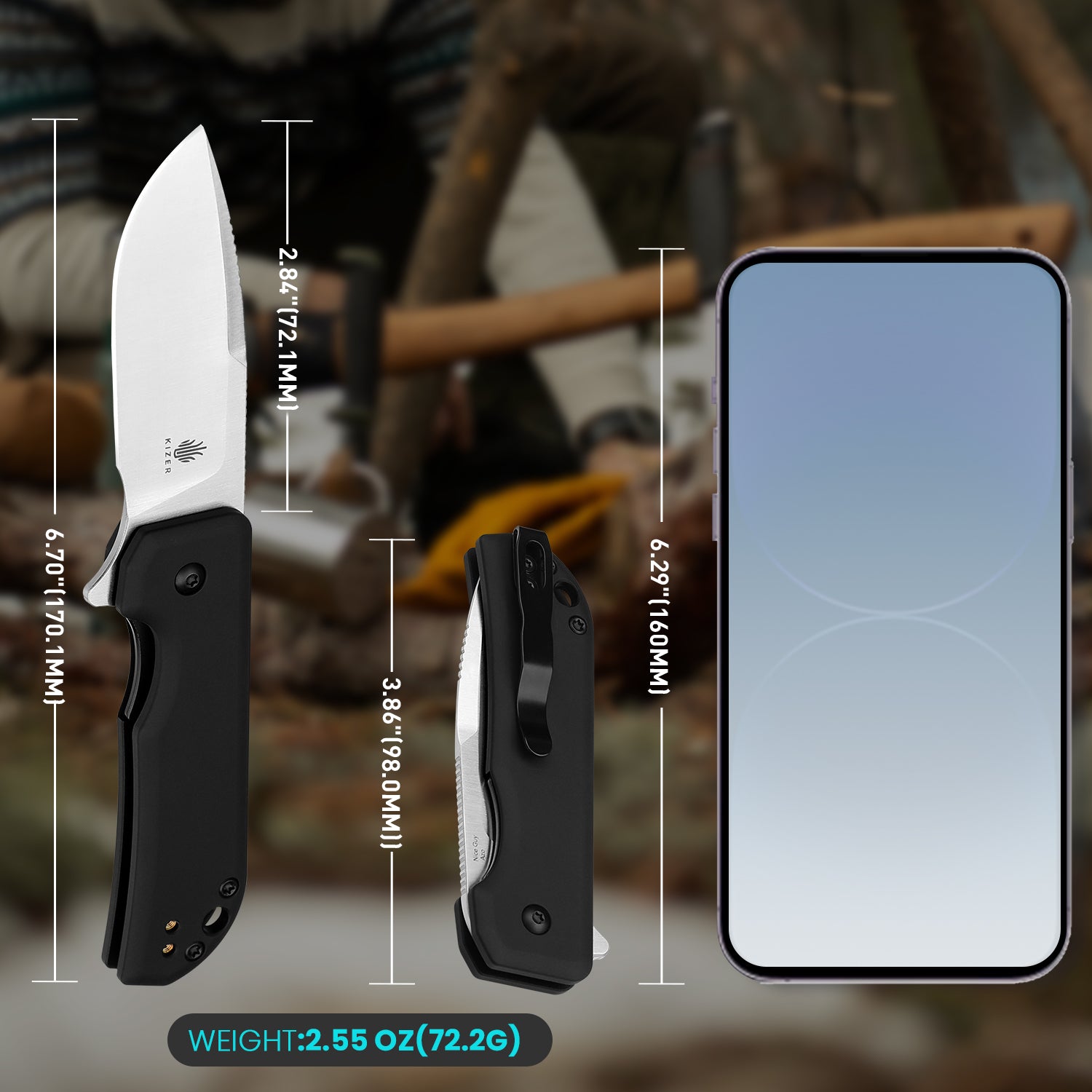 Nice Guy 2.84 inch Nitro V Blade Aluminium Handle V3011A2-Kizer