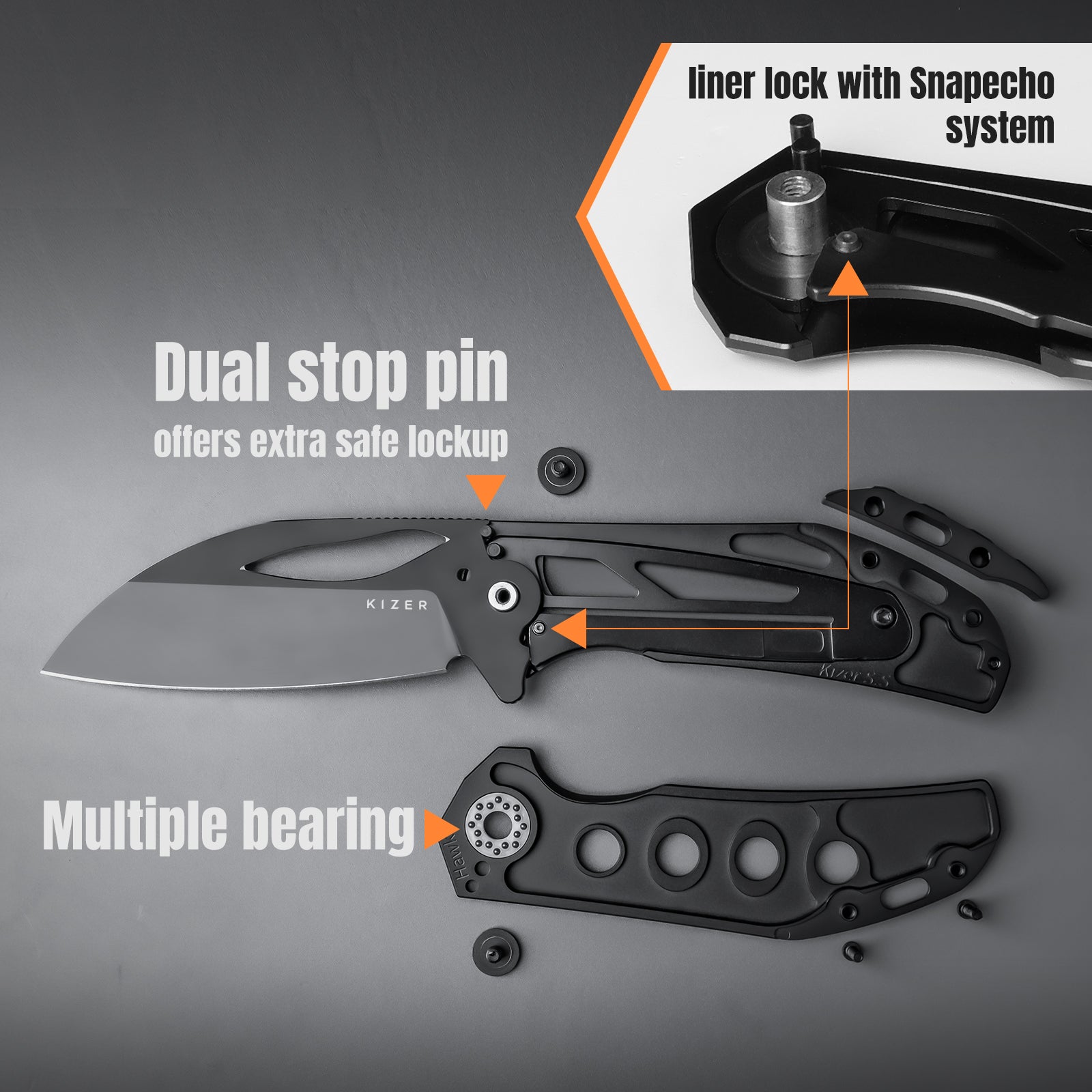 Hawk | M390 Polished DLC | Titanium | Ki4683A1