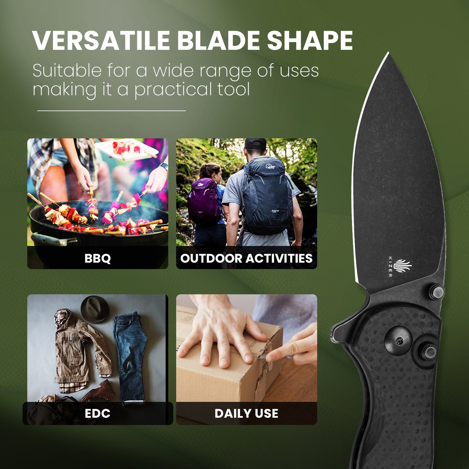 Mini Grouper 3.14 inches Nitro V Blade G10 Handle V3669-kizer