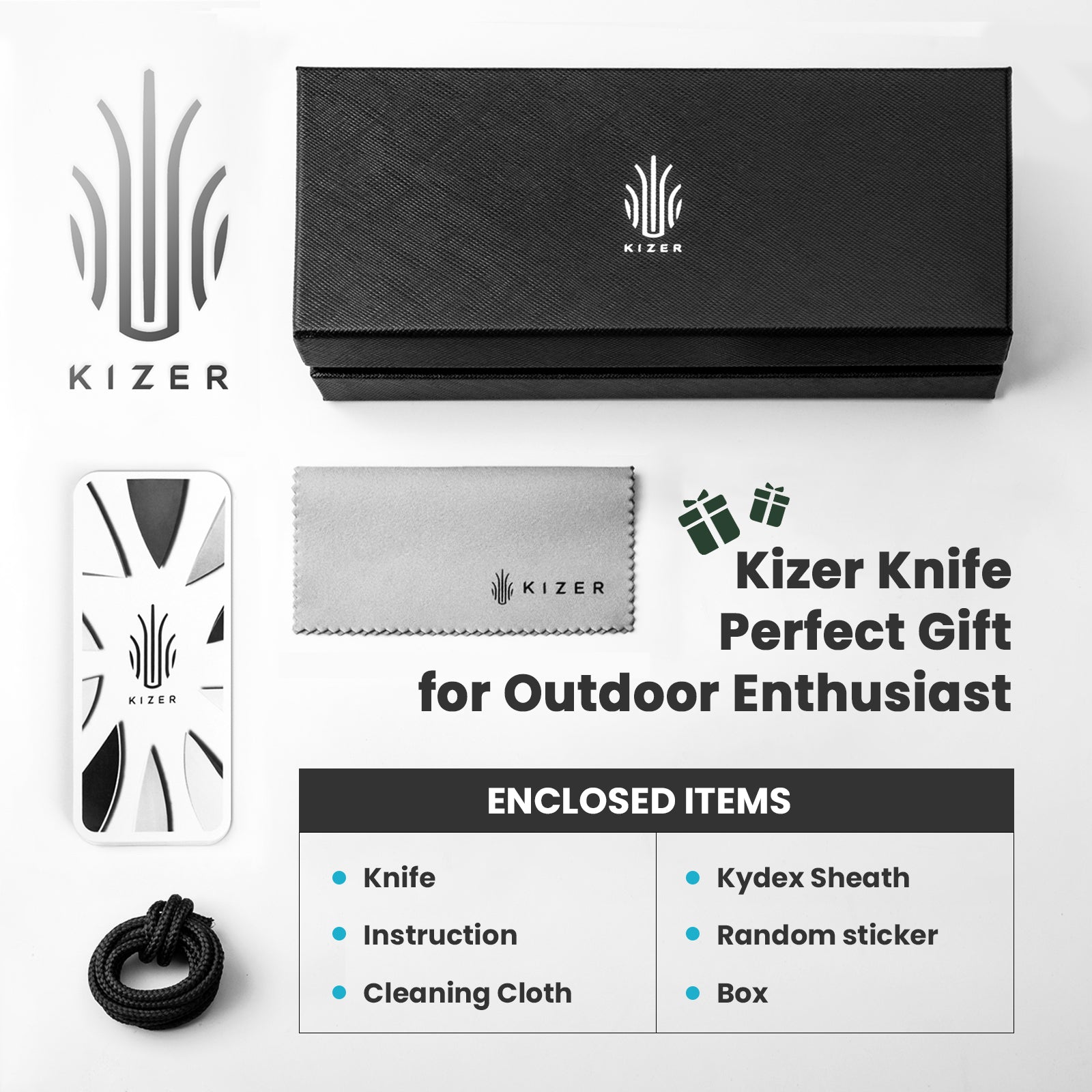 Cobbler 2.89 inch D2 Fixed Blade D2 Handle 1057A1-kizer