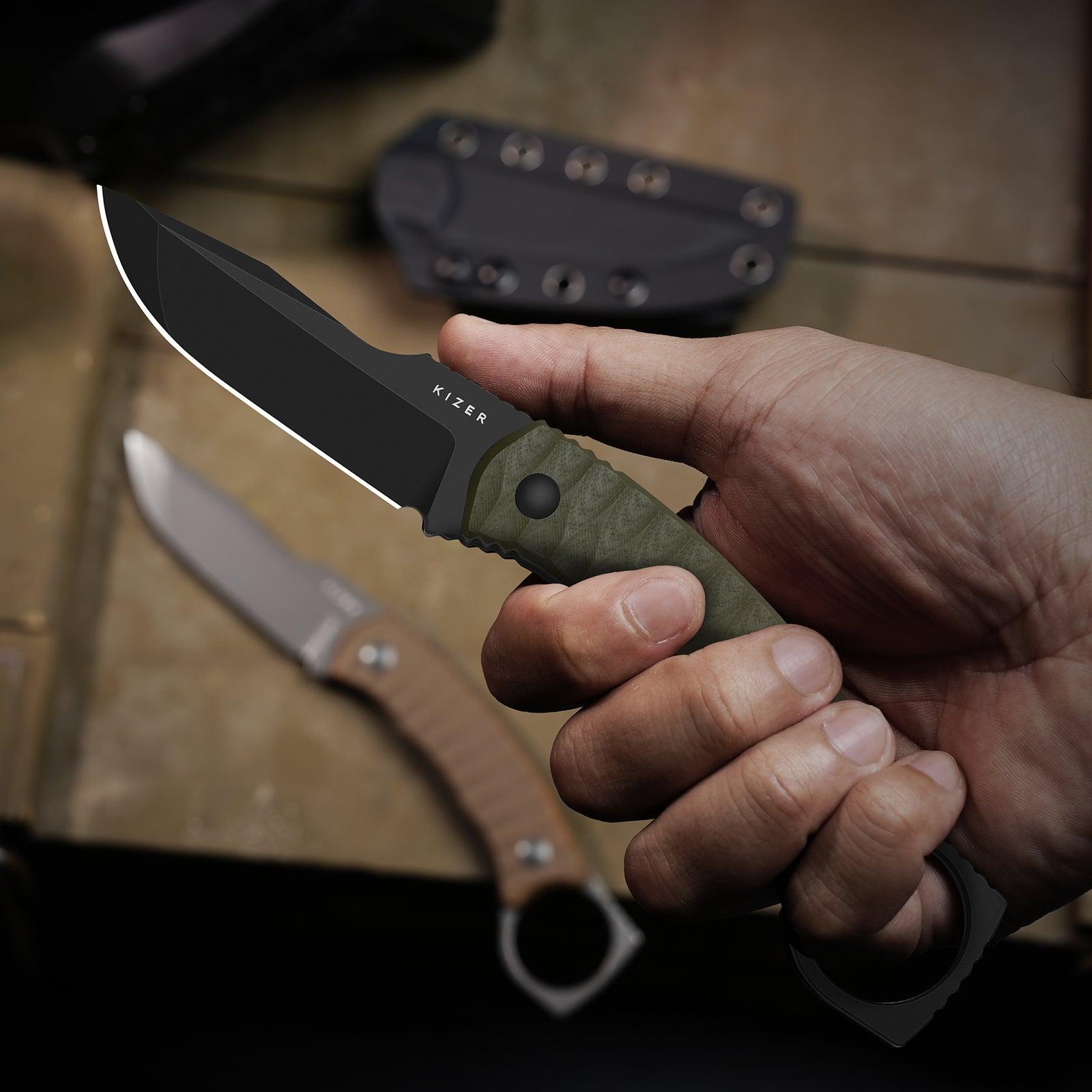 Billy Bones | Deep-Grooved G10 Handle｜Lightweight Tactical | AEB-L | Fixed Blade | KizerV™ 1115A1