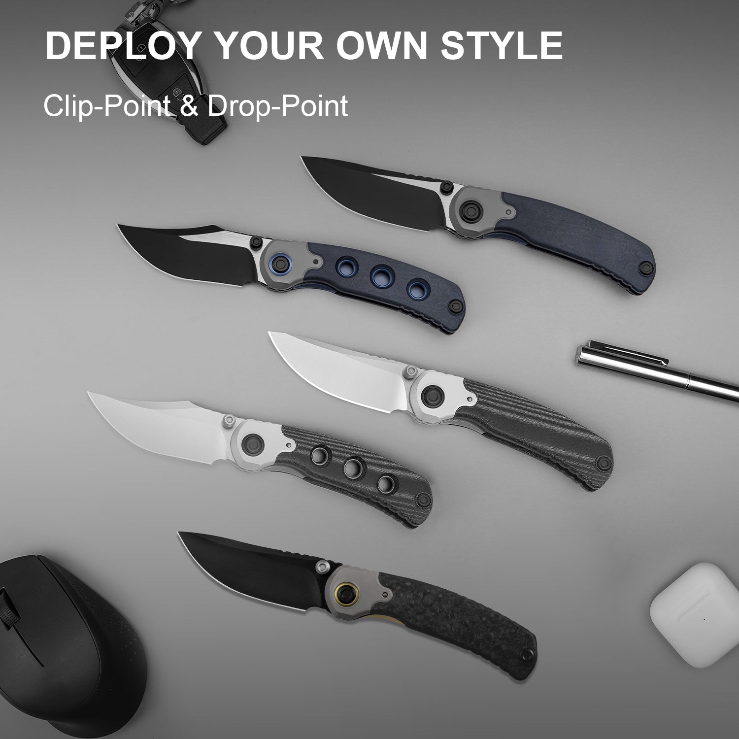 PIONEER | 20CV | Titanium & Marble Carbon Fiber | ZX-FK03A4 | KIZERX®