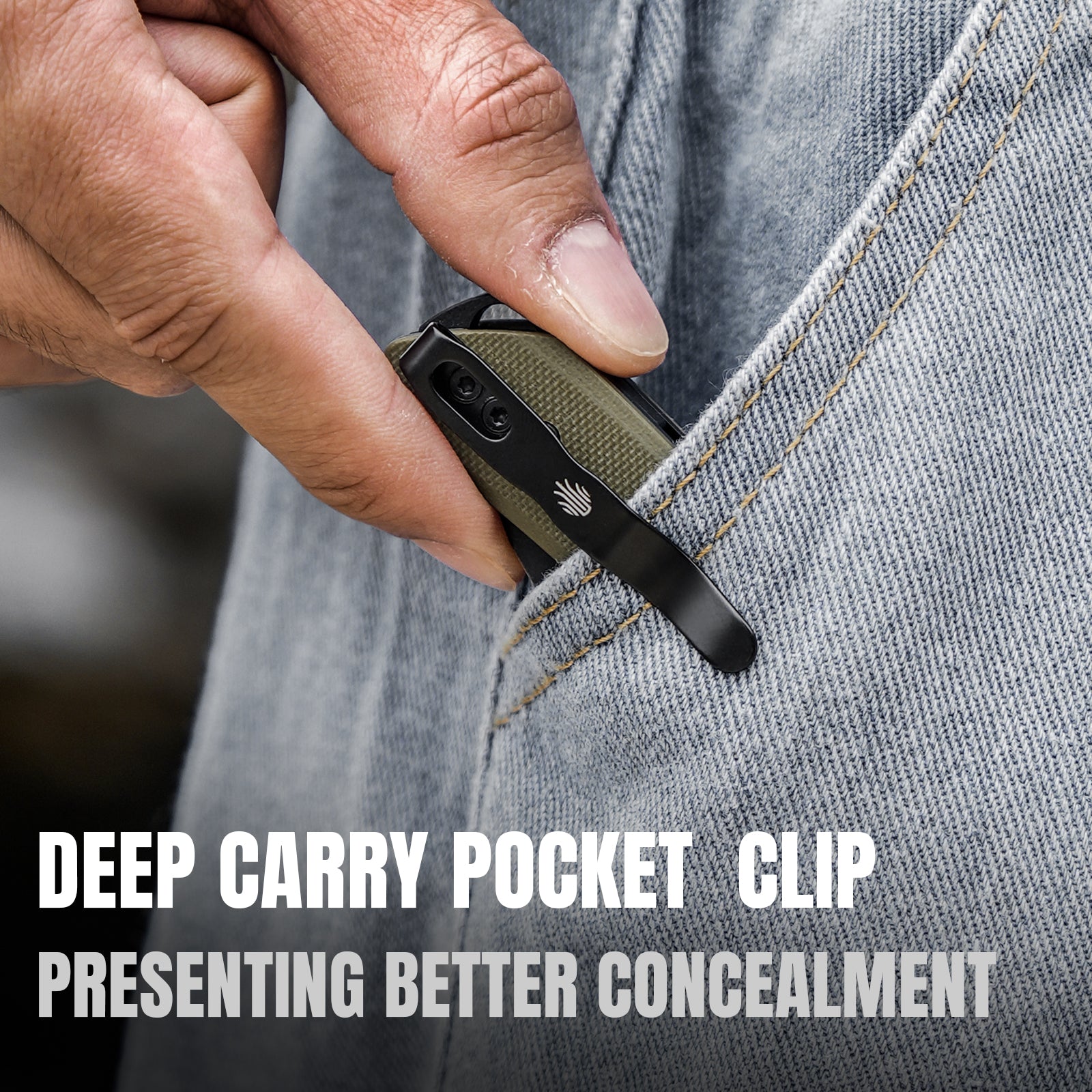 Mini Momo | D2 | Black G10+Olive Green G10 | KizerV™ 3663M2