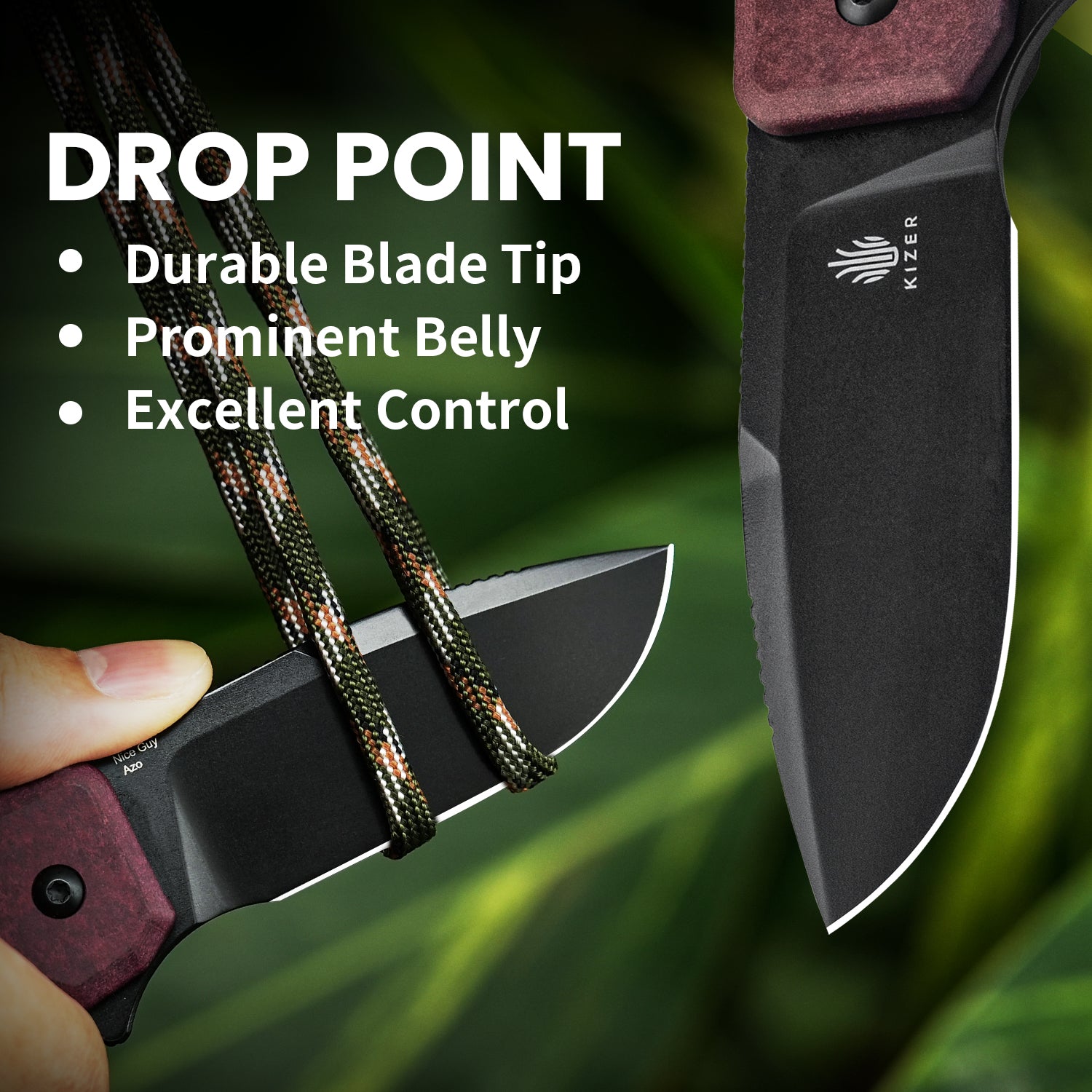 Nice Guy 2.84 inch Nitro V Blade Richlite Handle V3011A4-Kizer