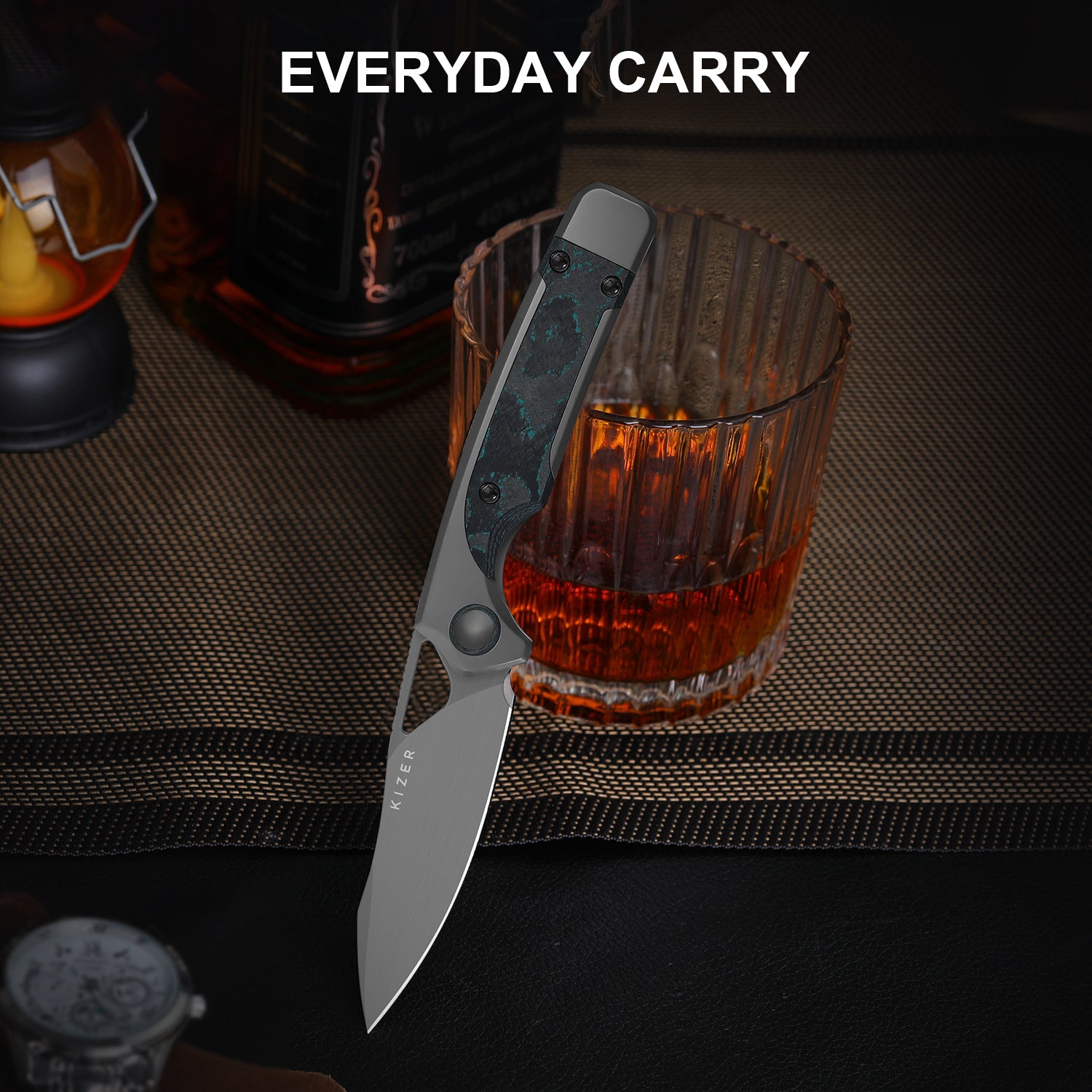 Ara | S45VN | Titanium & Camo Carbon Brittany Blue | Ki3729A2