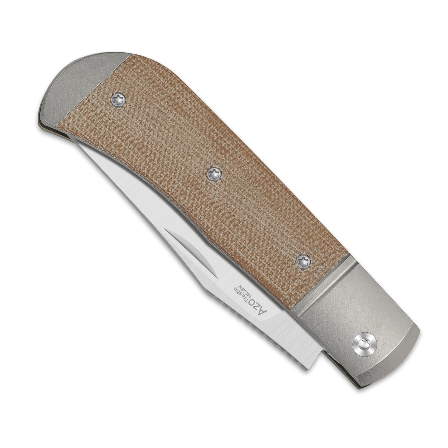 Trestle 2.9 inch 14C28N Titanium & Micarta V3761A1-Kizer