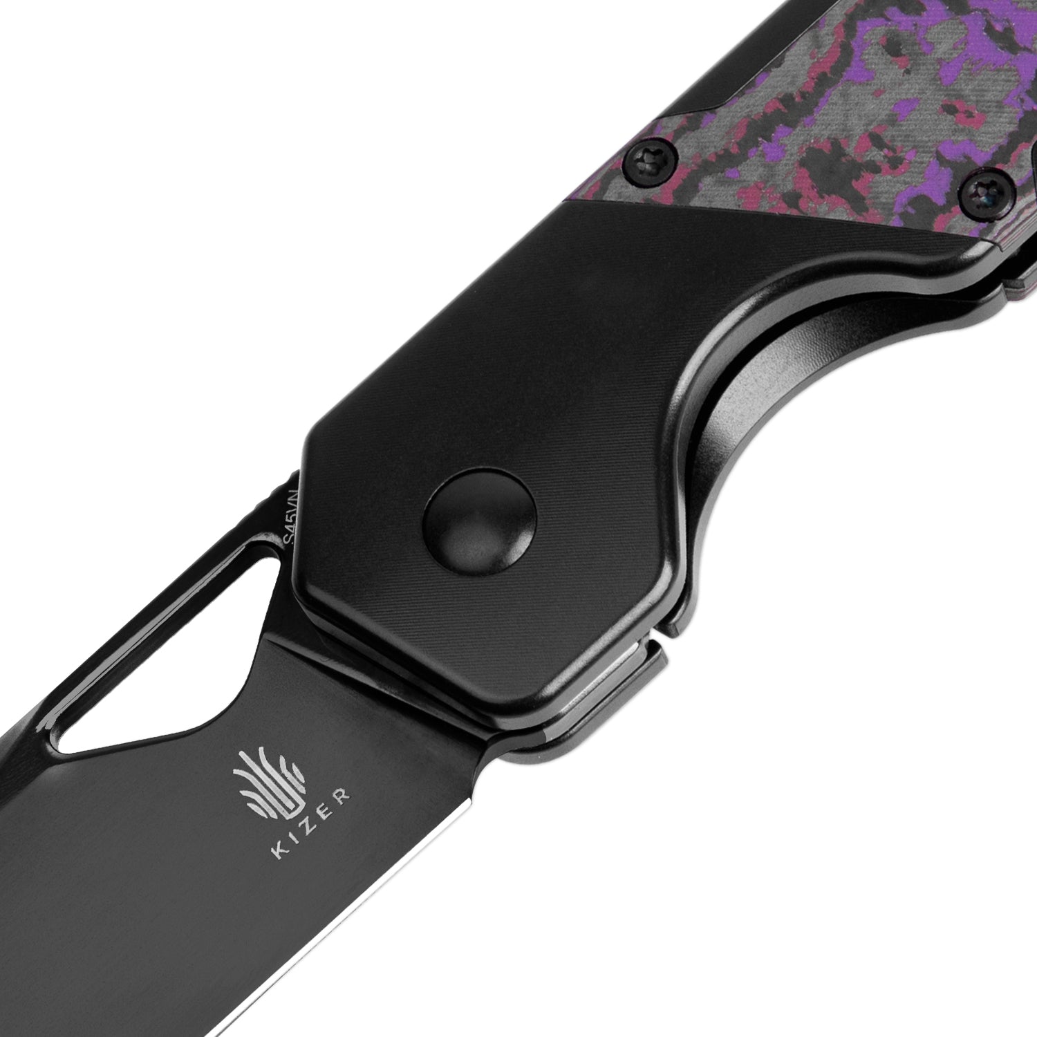 Militaw 3.35 Inch S45VN Blade Titanium+Fatcarbon Handle Ki3634A2-kizer ...