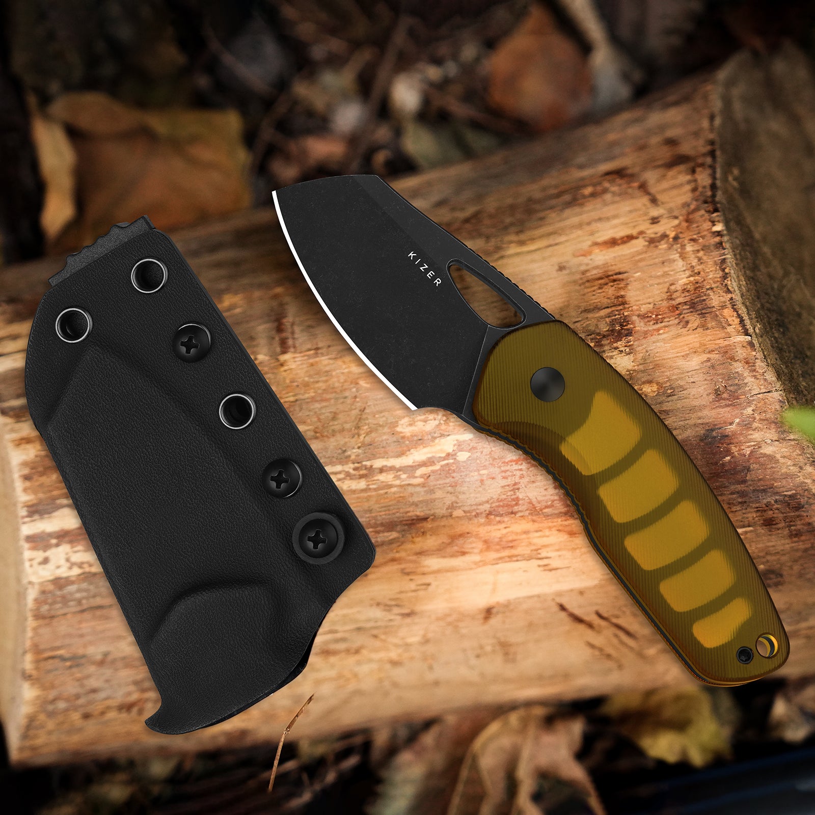Hornet | Bee Belly Hollowed-out Handle | 14C28N | Fixed Blade | KizerV