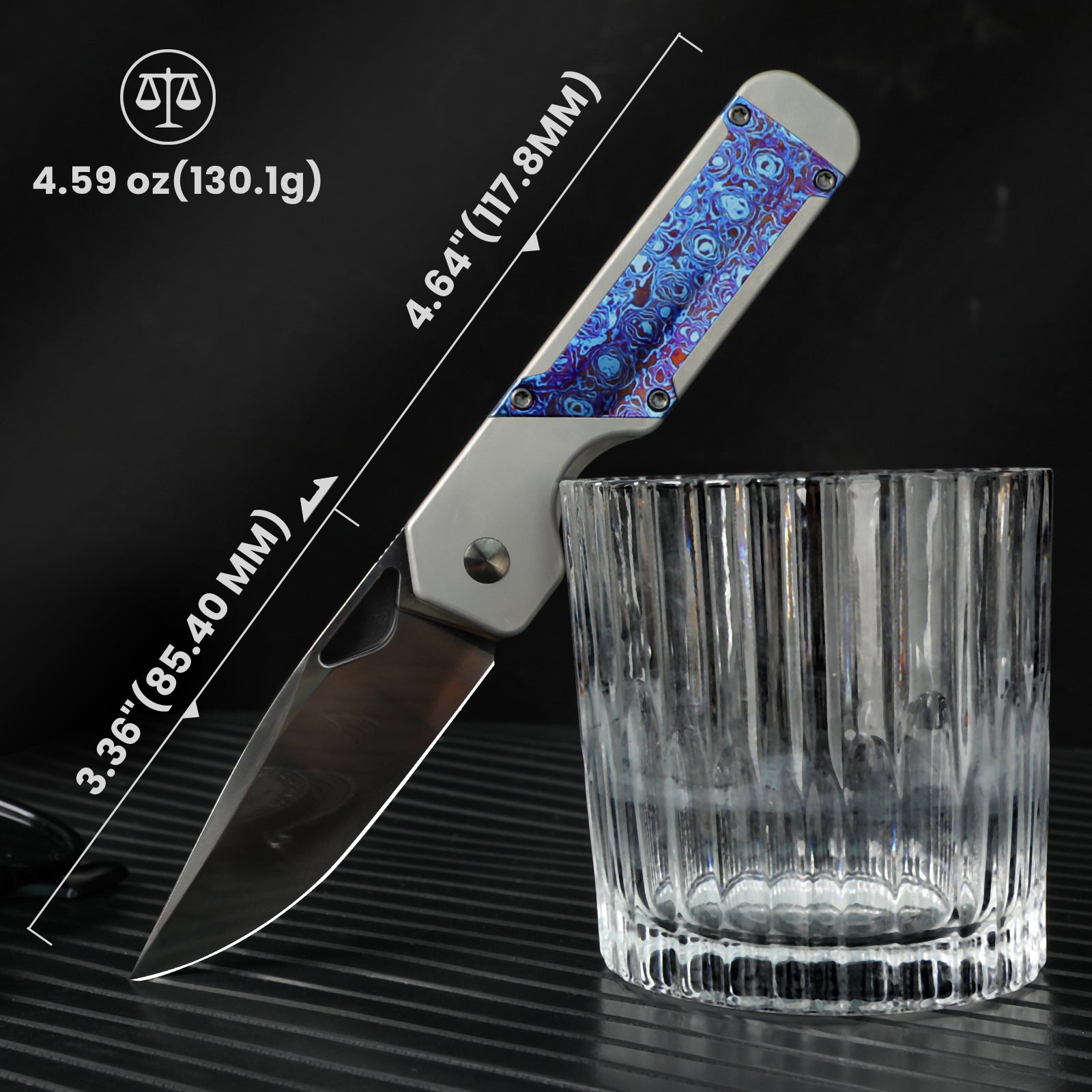 Militaw® | DLC M390 | Titanium & Timascus| Exclusive | Limited Edition | KizerB™ 3634A6