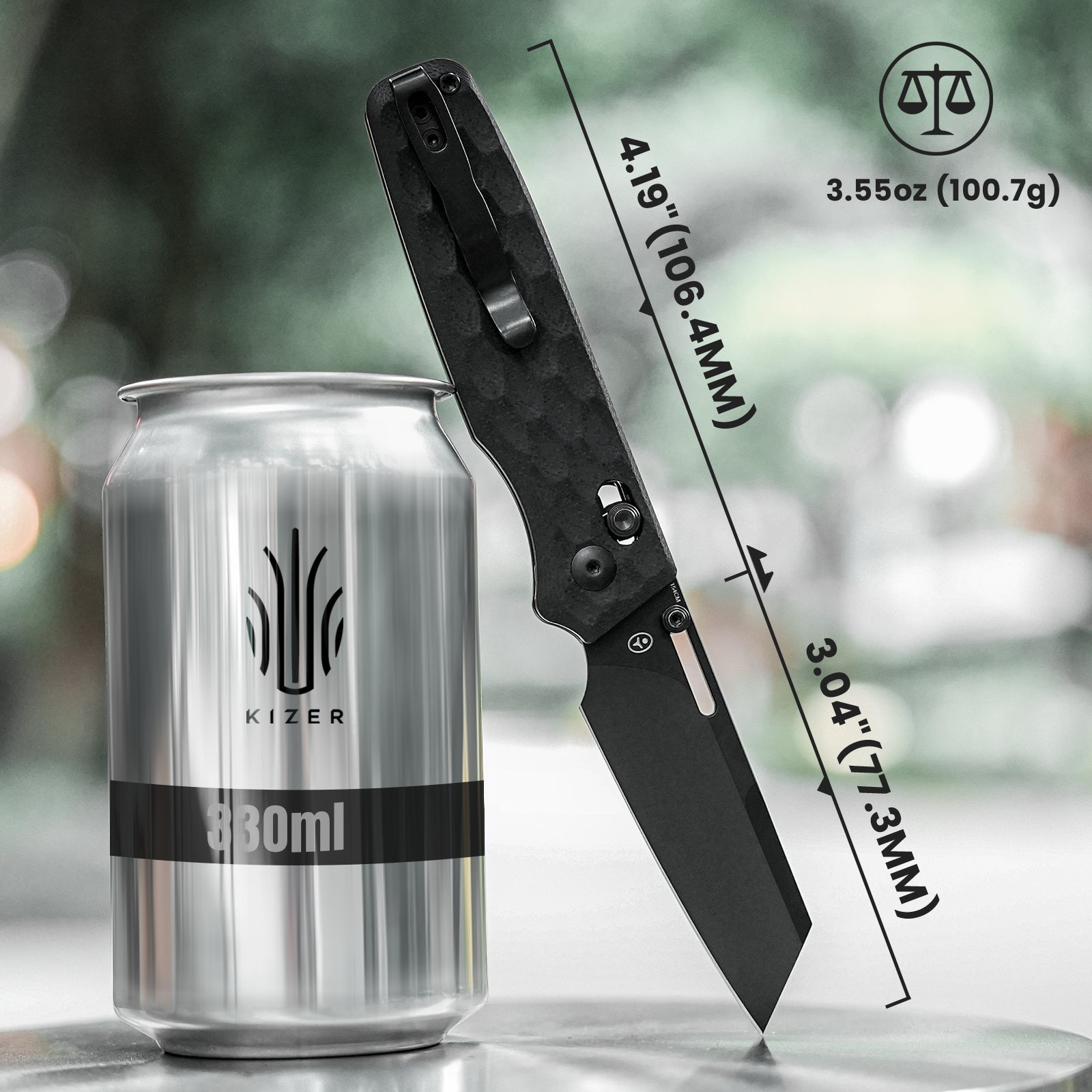 Task 3.04 inch Clutch Lock Black G10 Handle V3641C2-Kizer