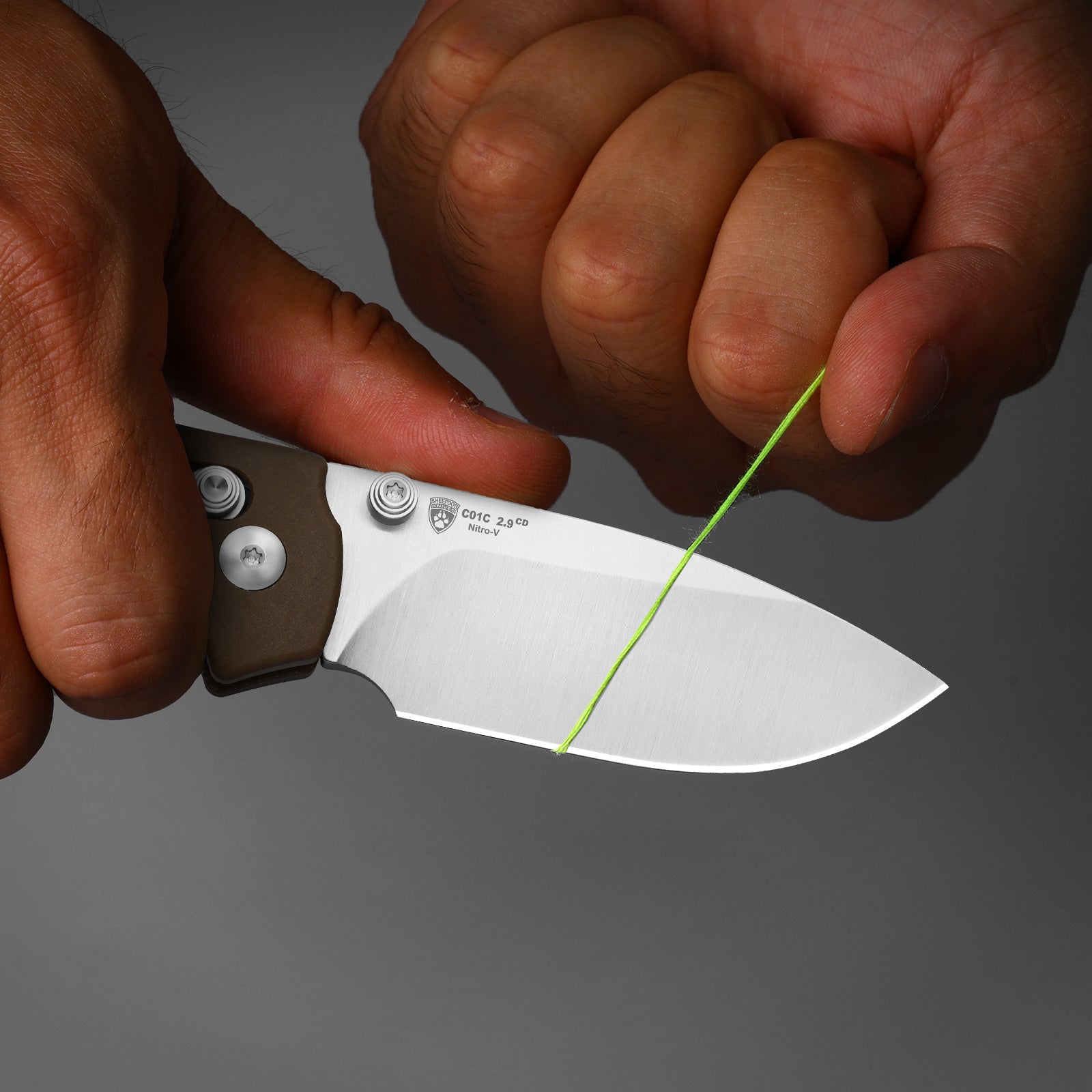 Sheepdog® C01C 2.9 BS | Kizer Button Liner Lock™ | Nitro-V | Vortex Pattern Micarta | PVD Coating | KizerV™ 3488.29BSA1