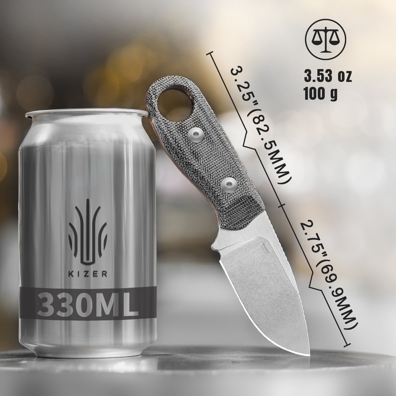 Beaver | Nitro-V | Micarta+ Orange G10 | KizerV™ 1078A2