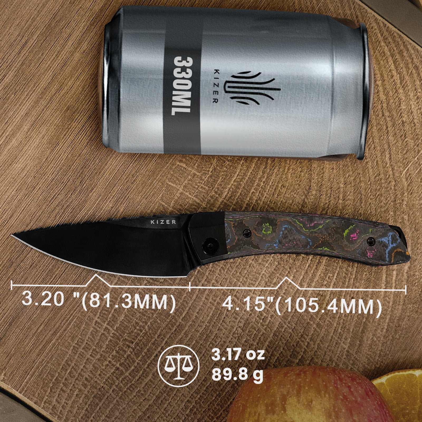 Mini MoMo | S35VN | Titanium+Camo Carbon 80‘s | Ki3663A2