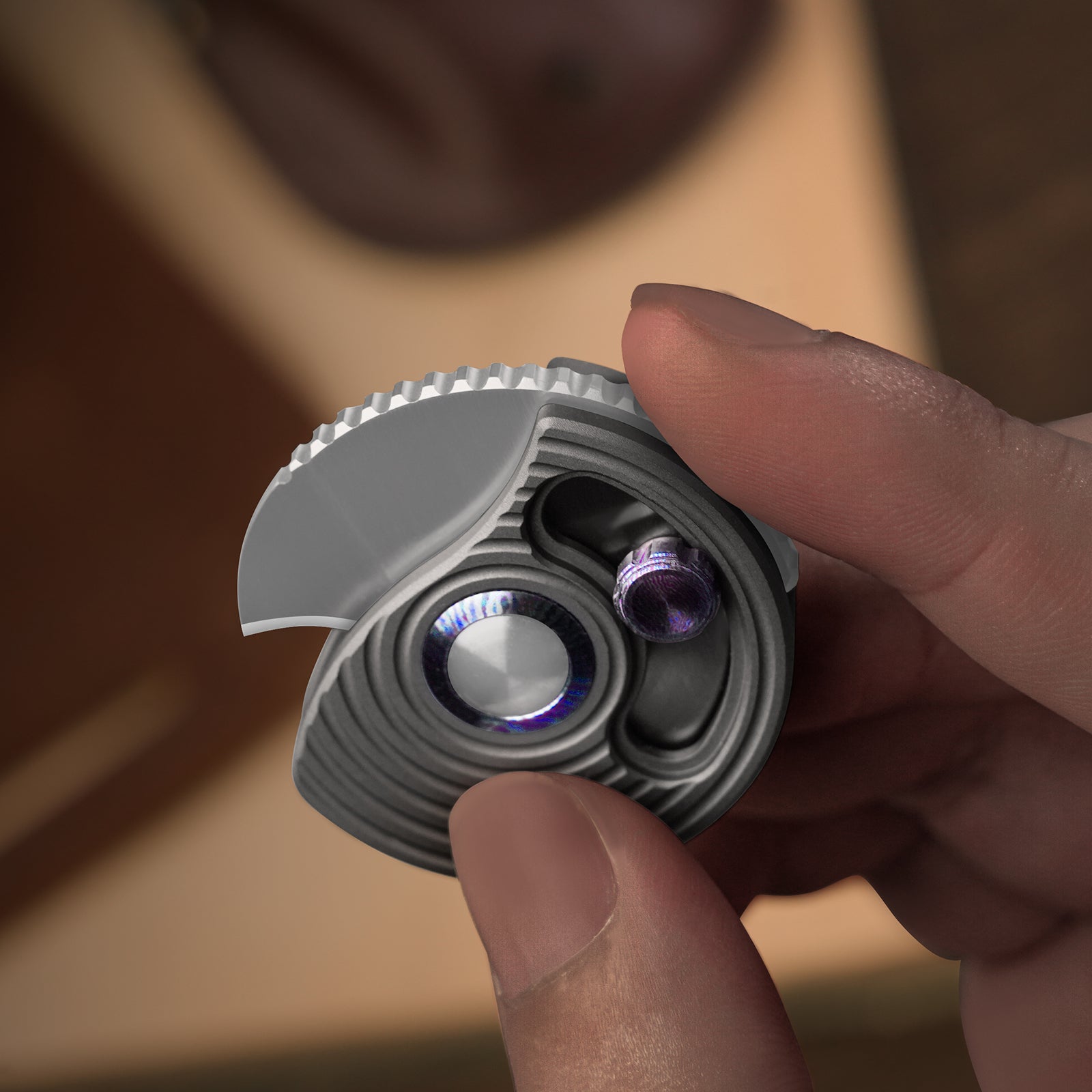 Snail-Trail | 5th Pocket Coin Knife | Detent Slip Joint | AEB-L | Matte Brass-Tone Aluminum Handle | Flat Grind | KizerV™ 2757A1