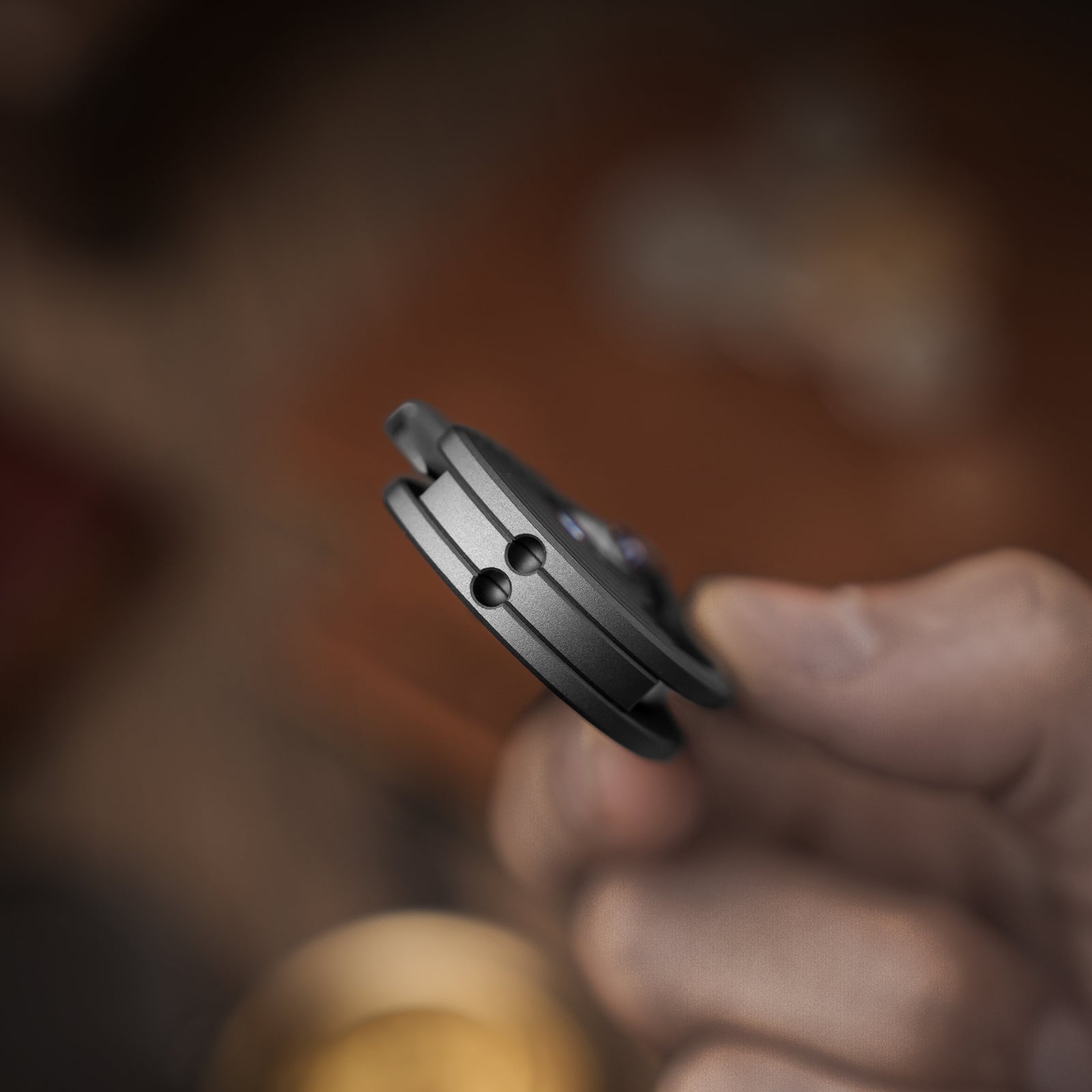 Snail-Trail | 5th Pocket Coin Knife | Detent Slip Joint | AEB-L | Matte Brass-Tone Aluminum Handle | Flat Grind | KizerV™ 2757A1