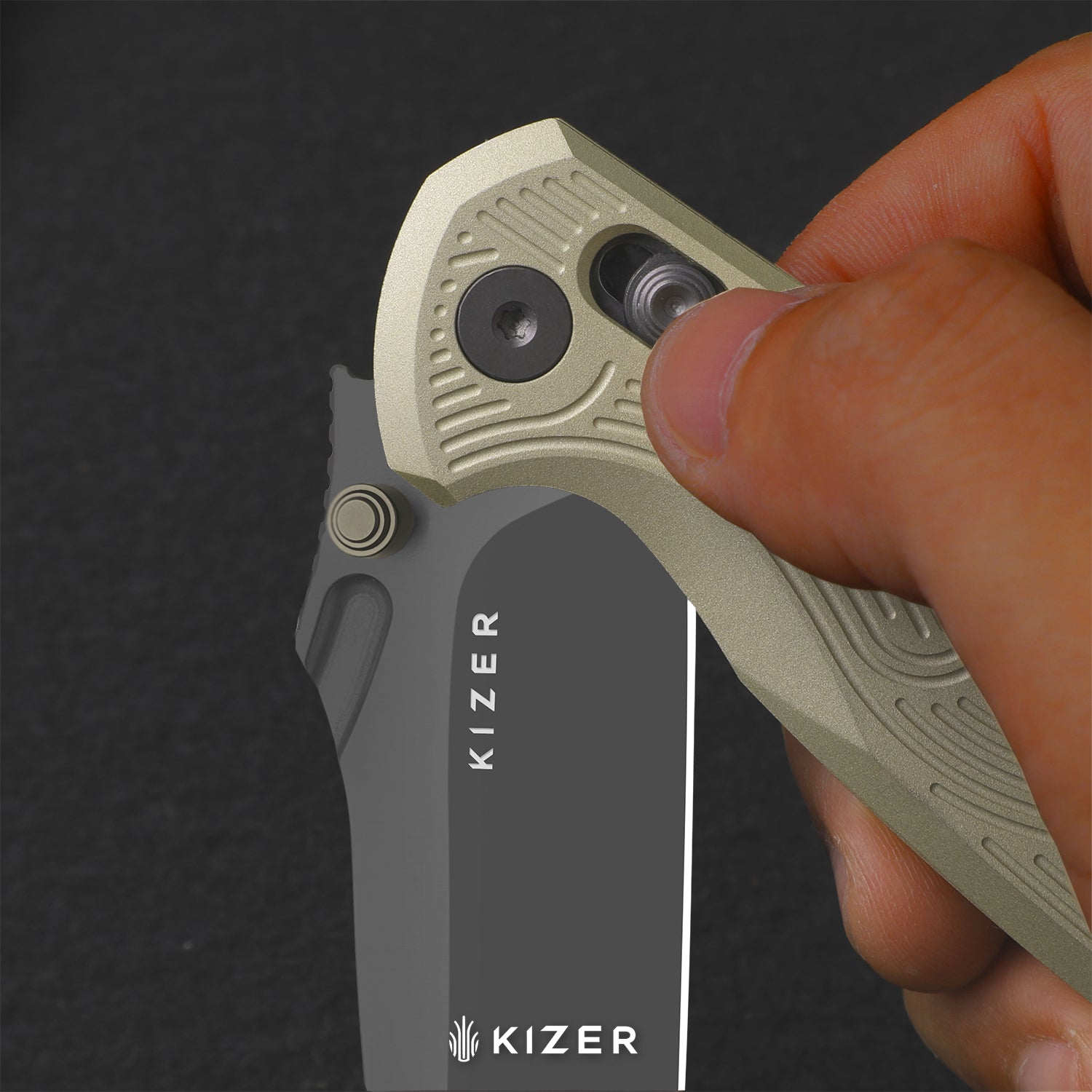 Khamsin | Kizer Clutch Lock™ | Nitro-V | Sandstorm Aluminum | Satin Fi