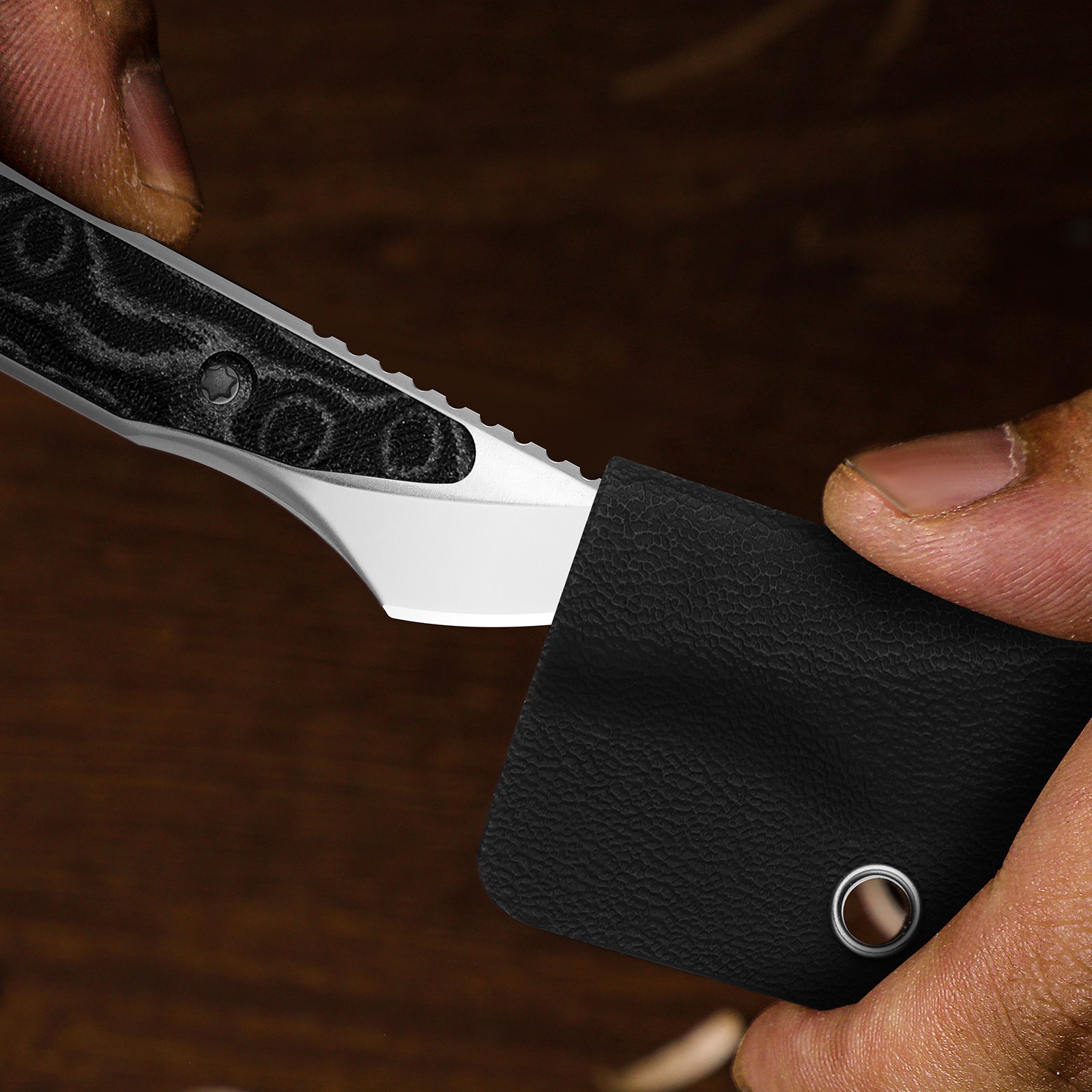Cannoli | Kizer Fixed Blade | Vortex Pattern Micarta | AUS-10 | KizerV™ 1089A1