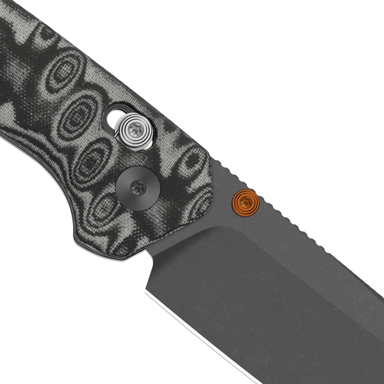 Madrac CL AirTi | Kizer Clutch Lock™ | M390 | vortex pattern micarta | Gray PVD Coating & Stonewashed | KizerB™ 3693ACS4