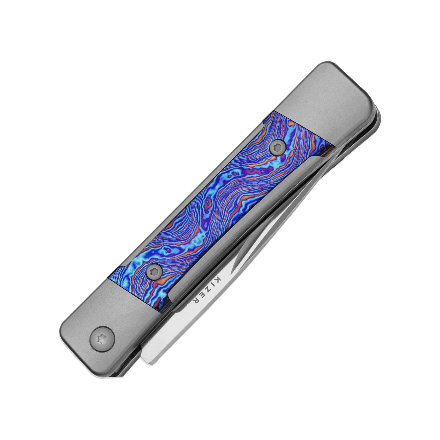 Little Grand | M390 | Titanium & Titanium Damascus | KizerB™ 2670A3 | Limited