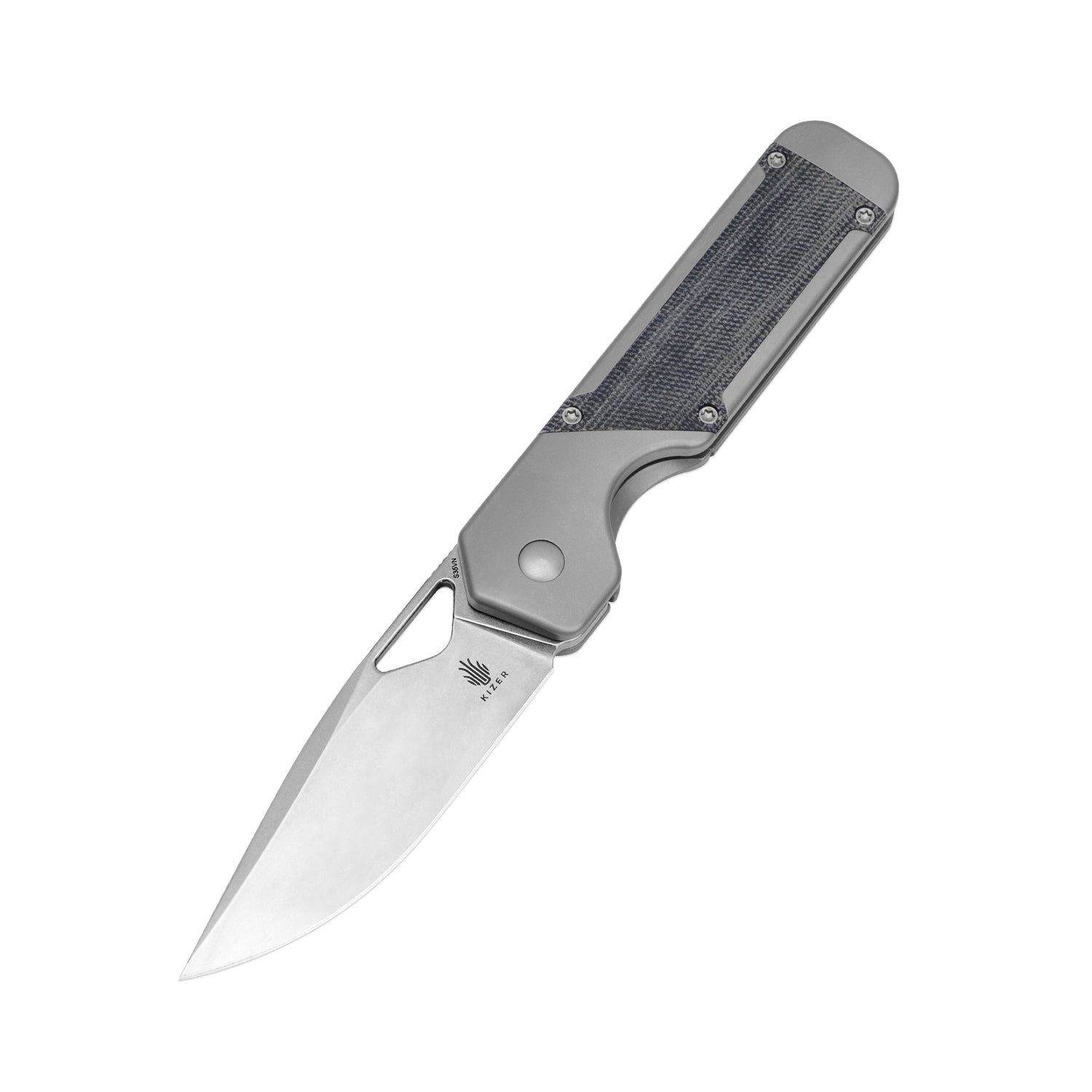 Militaw 3.35 inch Titanium+Micarta Handle Ki3634A1-Kizer