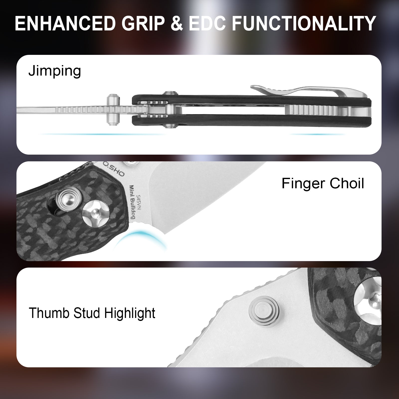 Mini Bulldog | S45VN | Carbon Fiber | Ki3672SA3