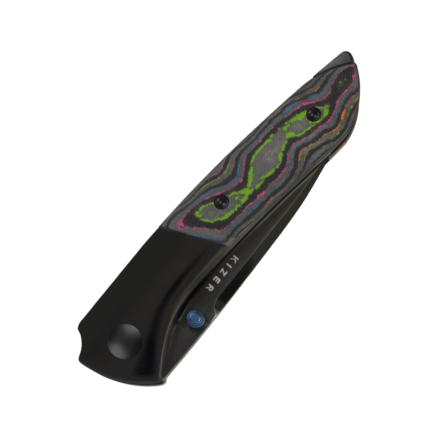 Spitfire | S35VN | Polished DLC | Titanium & Camo Carbon 80's | Ki3690A2