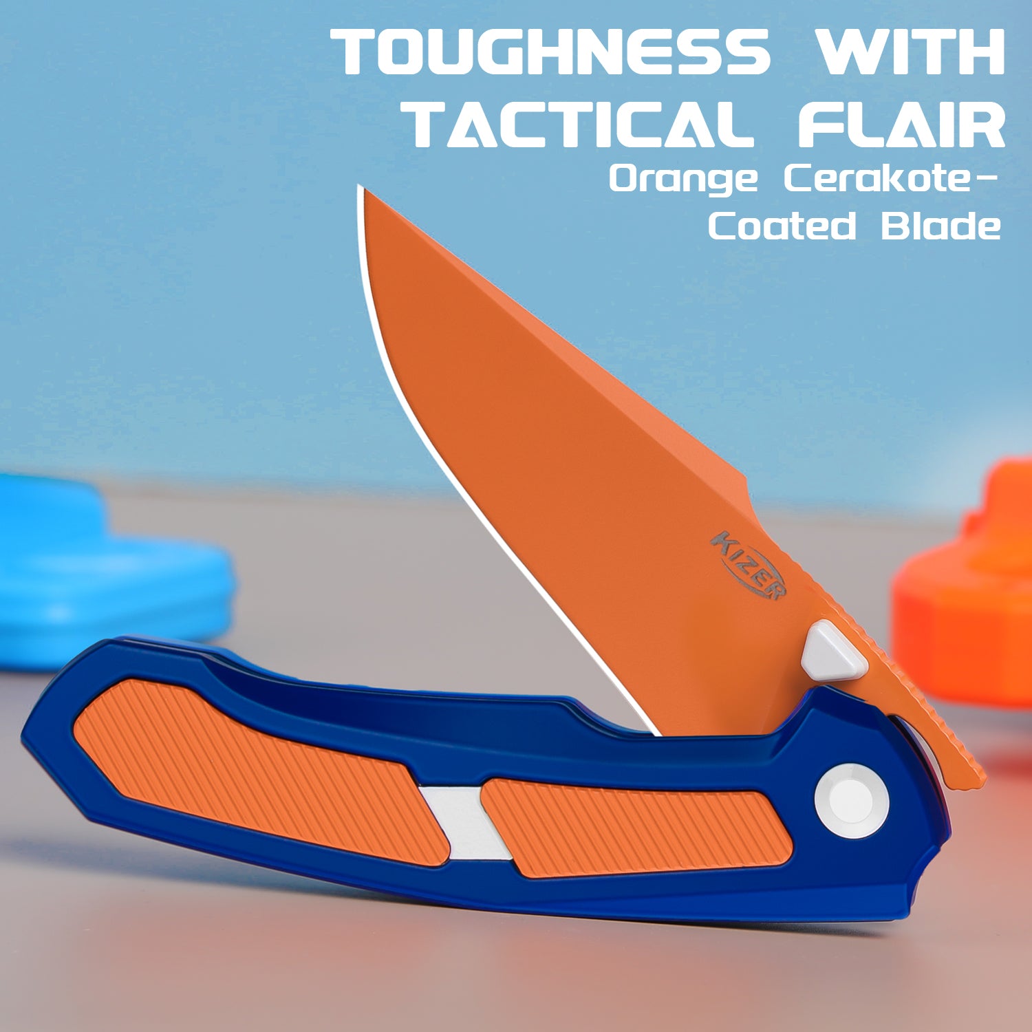 Feweed | S35VN | Blue & Orange Handle | Ki3694A8