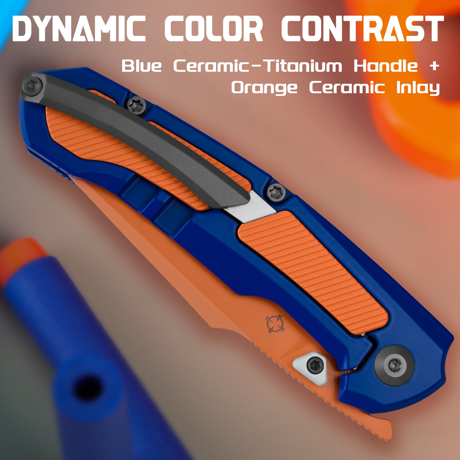 Feweed | S35VN | Blue & Orange Handle | Ki3694A8