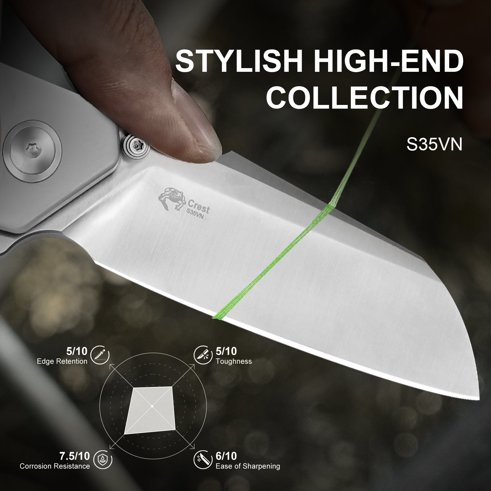 Crest | S35VN | Titanium | Ki3714A1