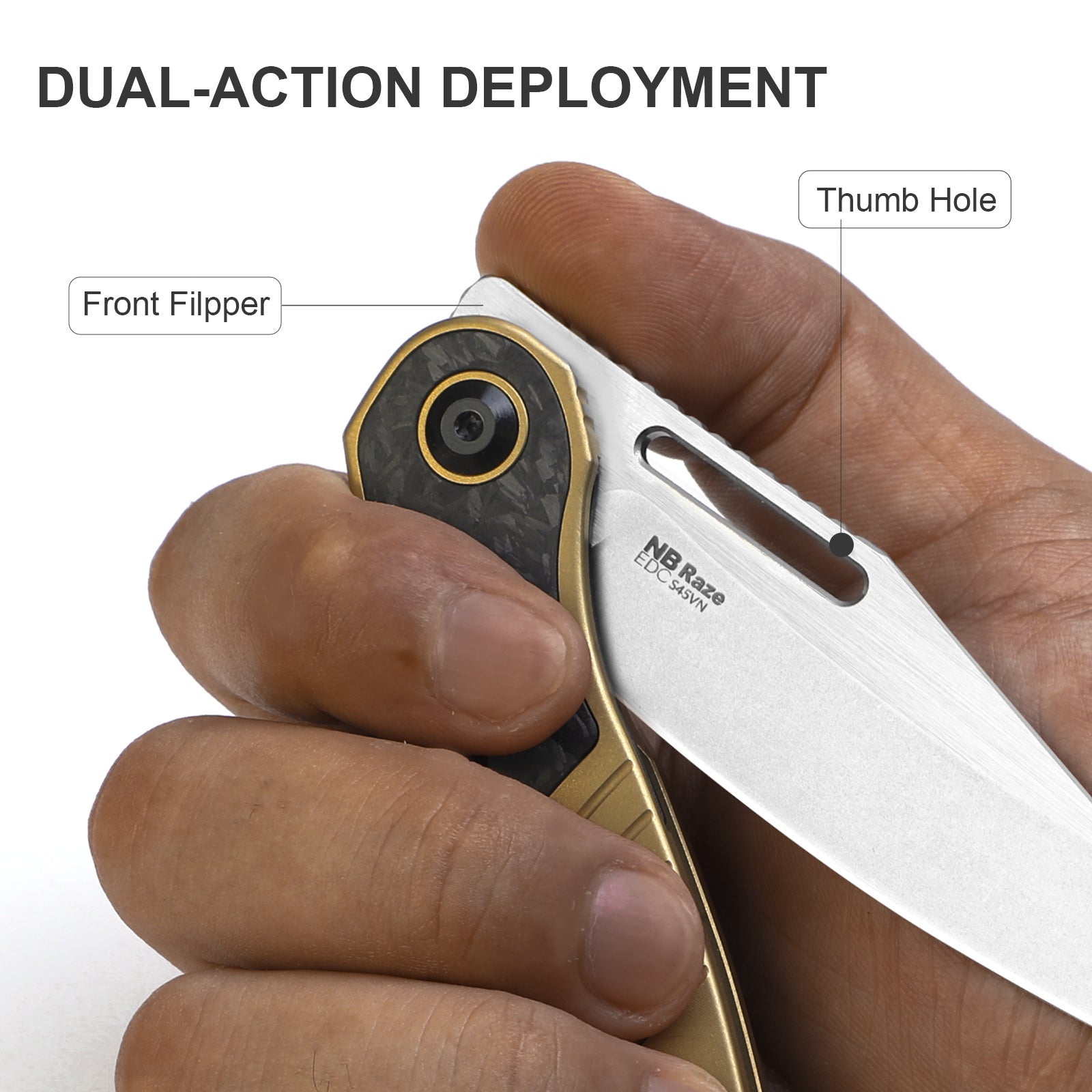 Raze | S45VN | Titanium & Carbon Fiber | Ki3720A3