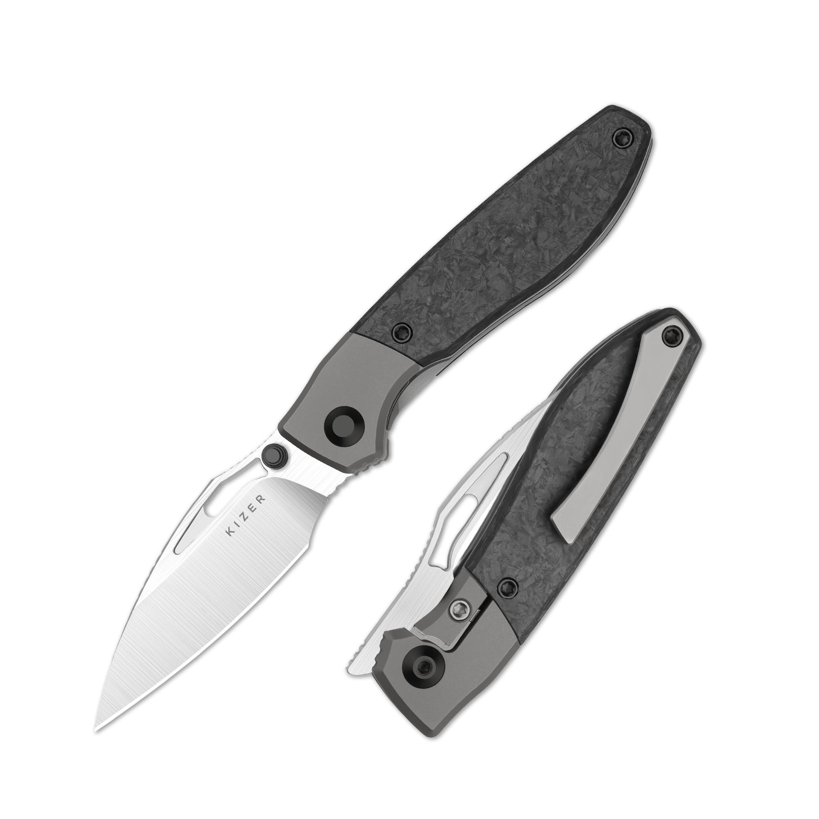 Shrike 2.74 inch S45VN Titanium & Carbon Fiber Ki3746A1-Kizer