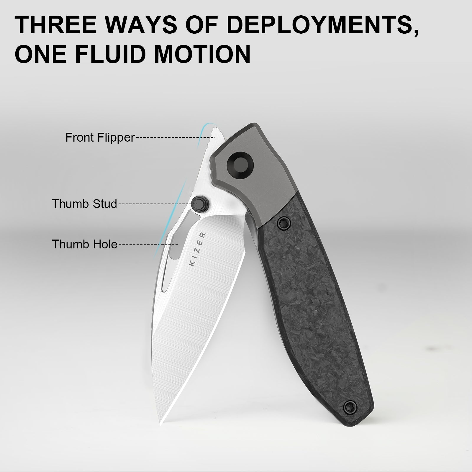 Shrike 2.74 inch S45VN Titanium & Carbon Fiber Ki3746A1-Kizer