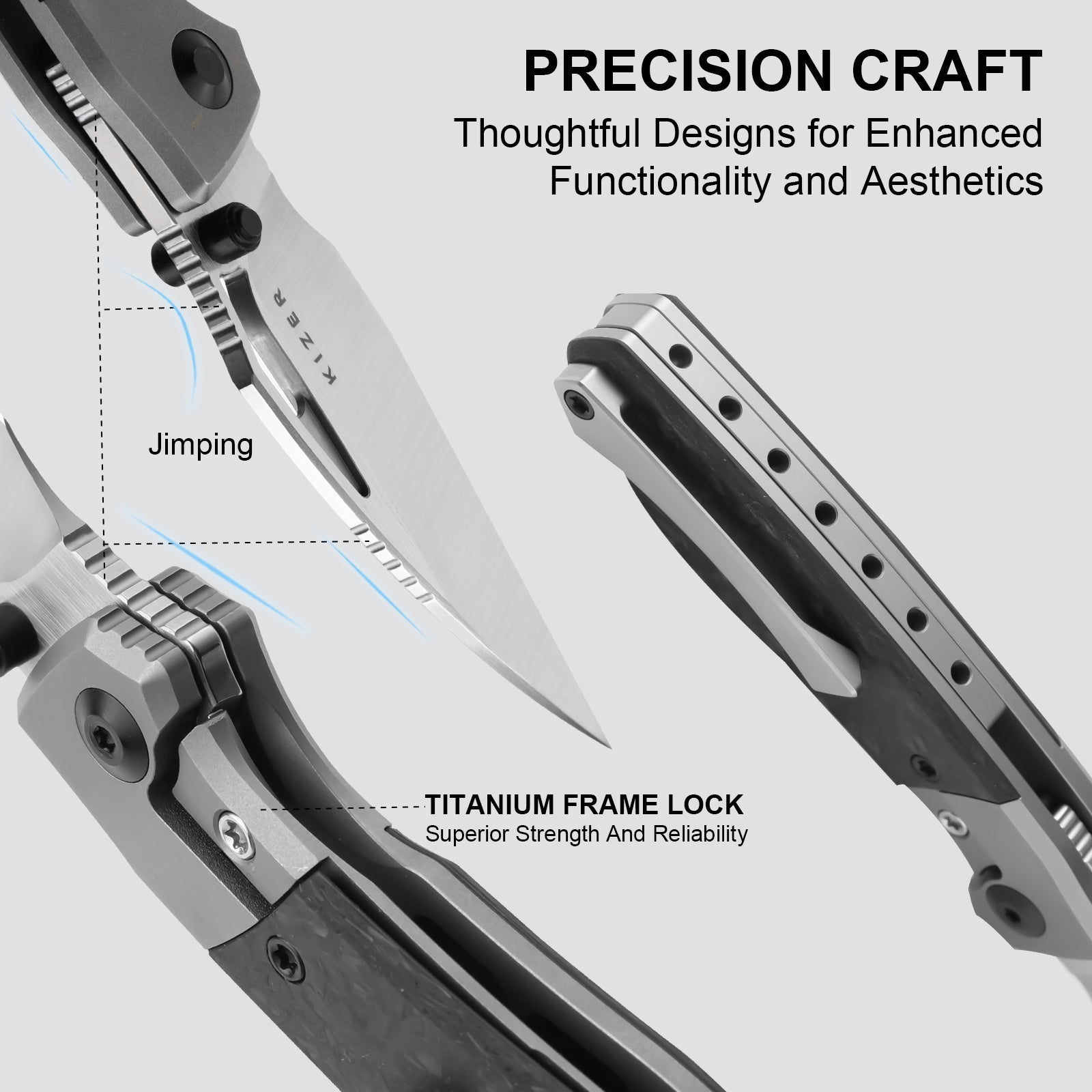 Shrike | S45VN | Titanium & Carbon Fiber | Front Flipper | Ki3746A1