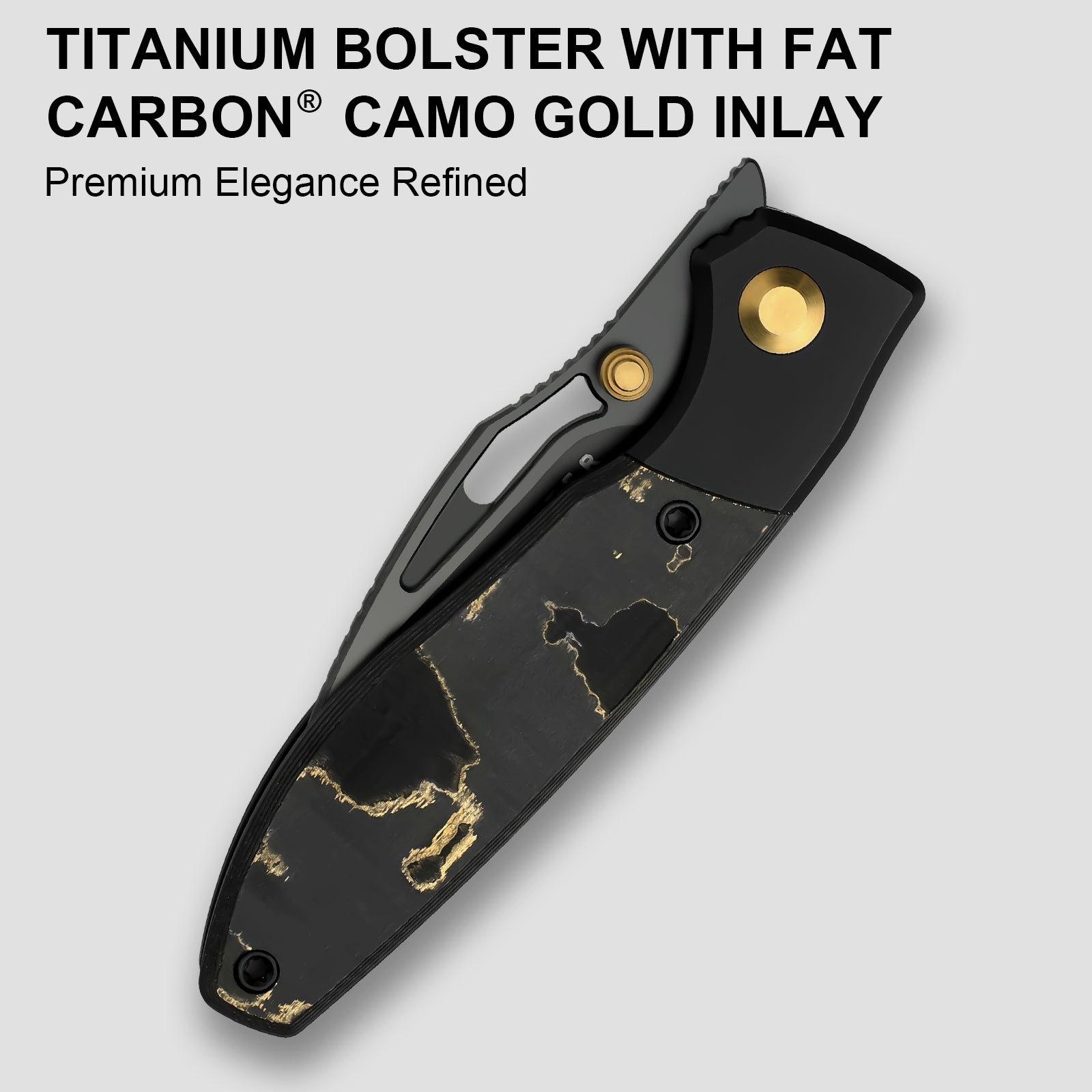 Shrike 2.74 inch S45VN Titanium & Fat Carbon Camo Gold Ki3746A2-Kizer