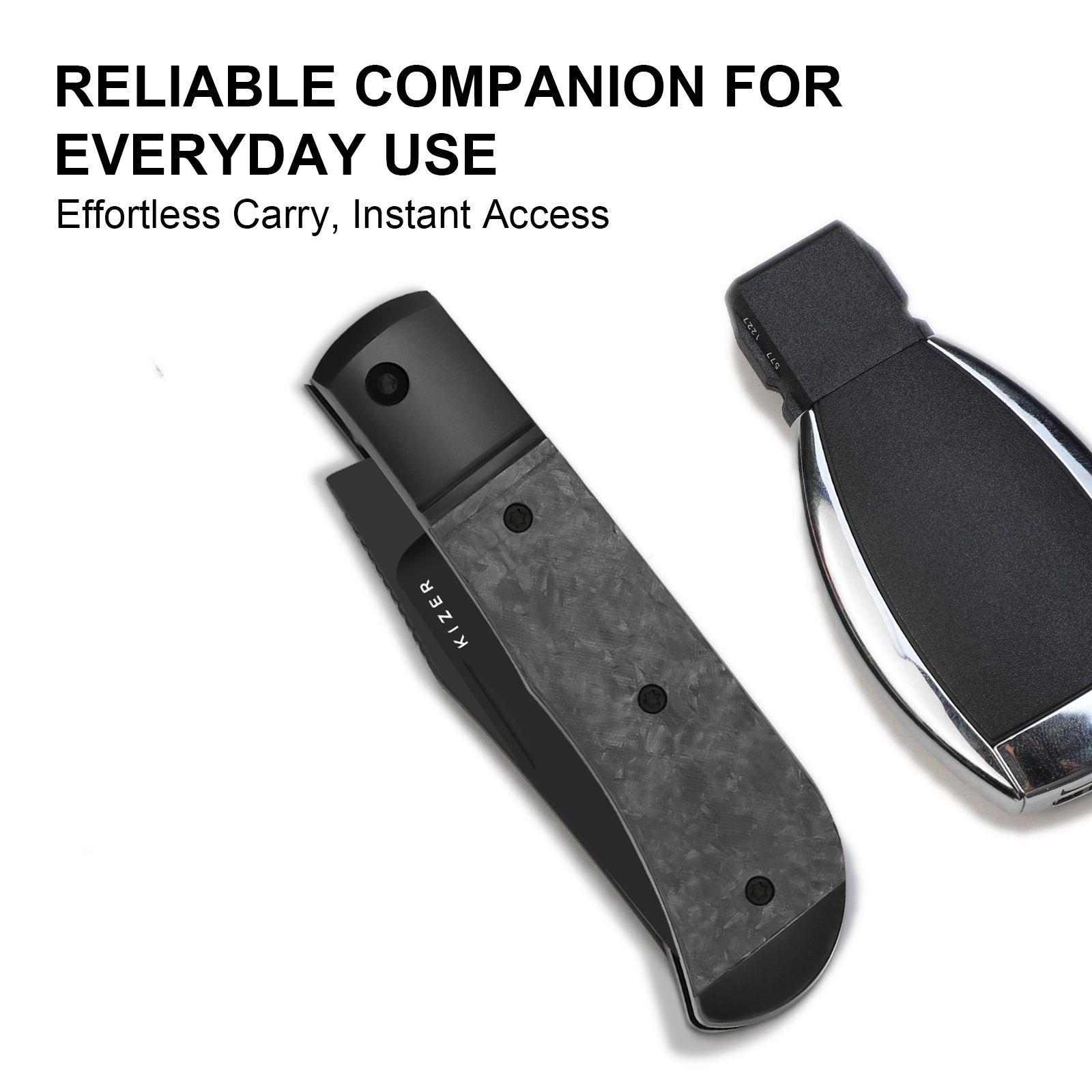 Trestle 2.9 inch S45VN Titanium & Carbon Fiber Ki3761A1-Kizer