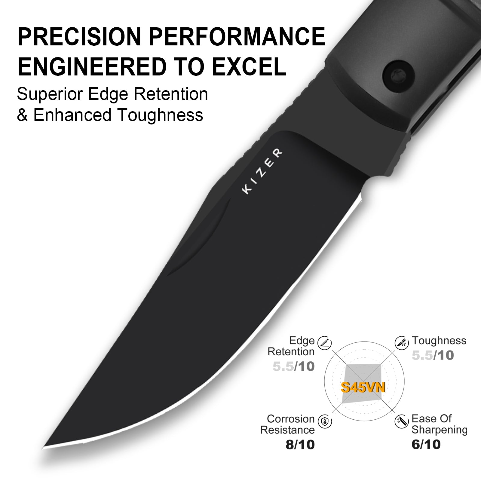 Trestle 2.9 inch S45VN Titanium & Carbon Fiber Ki3761A1-Kizer