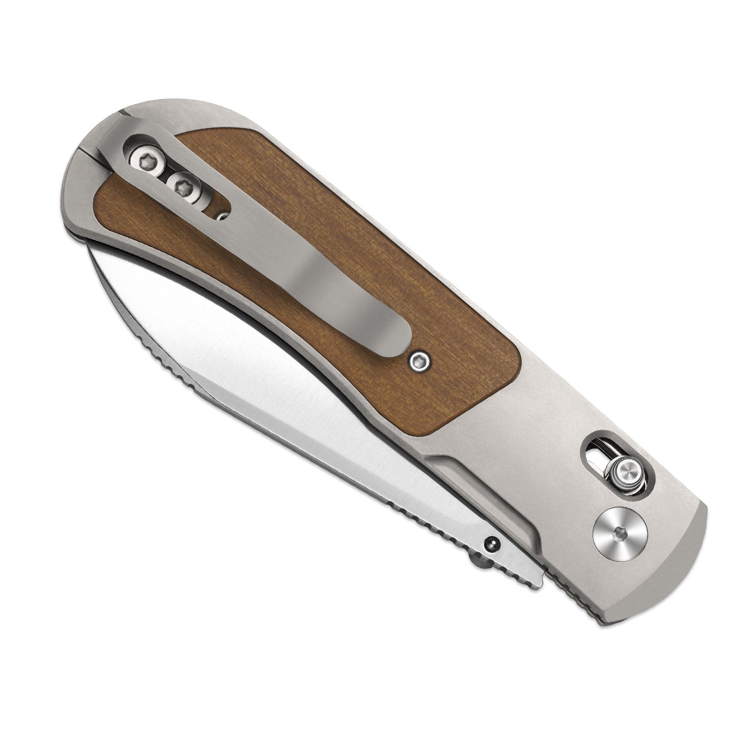 Tycho | S45VN | Titanium & Mkuruti Wood | Ki4761A1