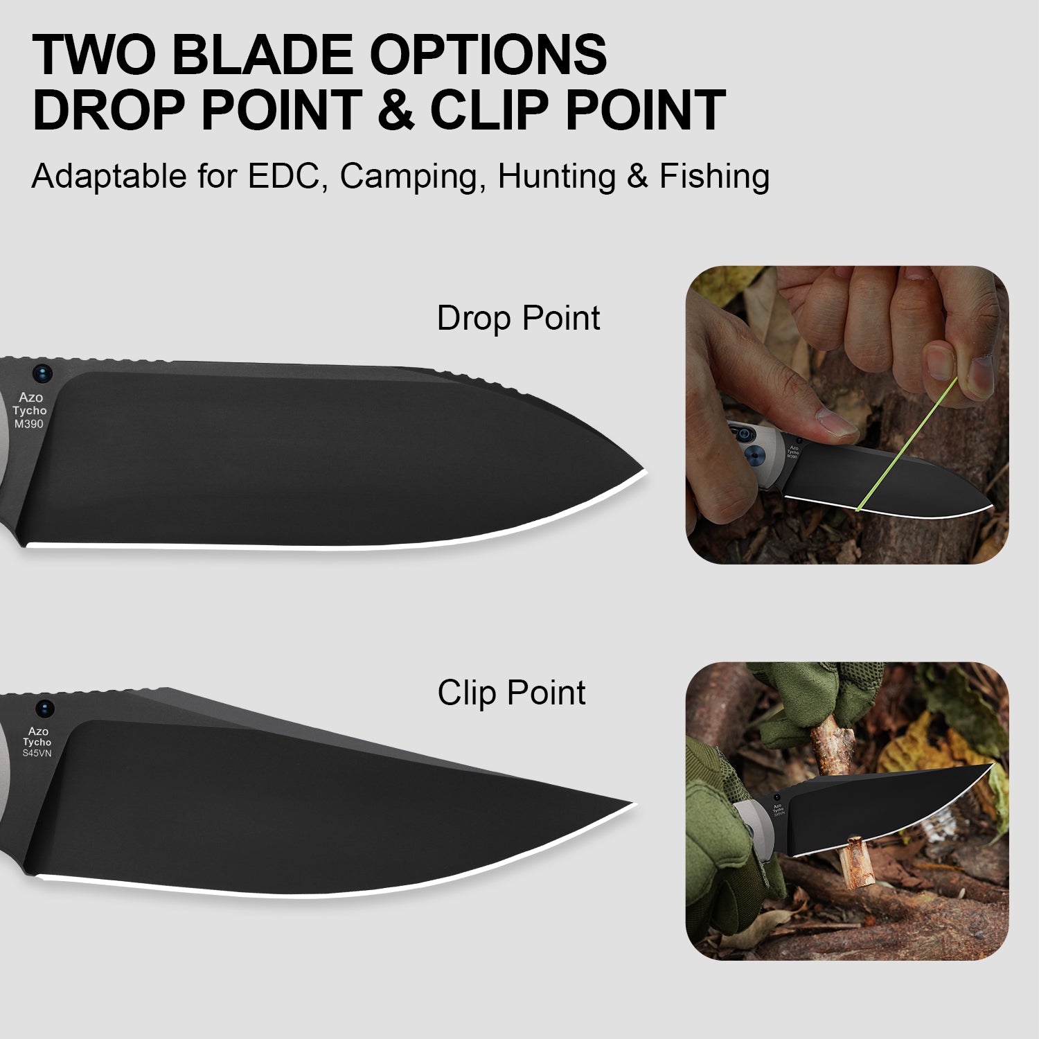 Tycho 3.1 inch M390 Titanium & Fat Carbon Ki4761A2-Kizer