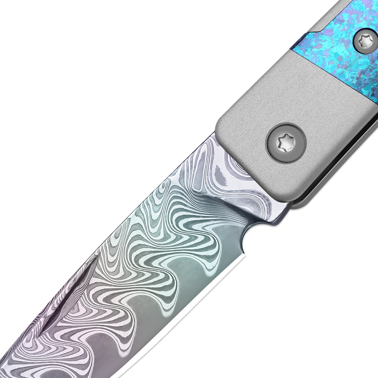 Little Grand | Damascus | Aluminum & Crystallized Titanium | KizerB™ 2670A4 | Limited